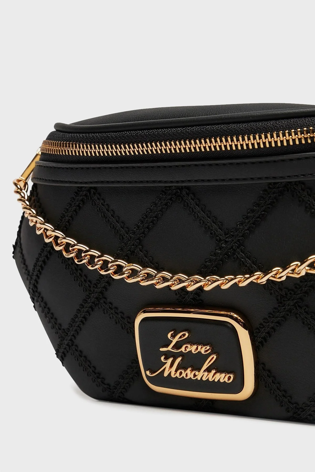 Love Moschino Logolu Kapitone Bayan Bel Çantası JC4309PP0LKK100A SİYAH - 3