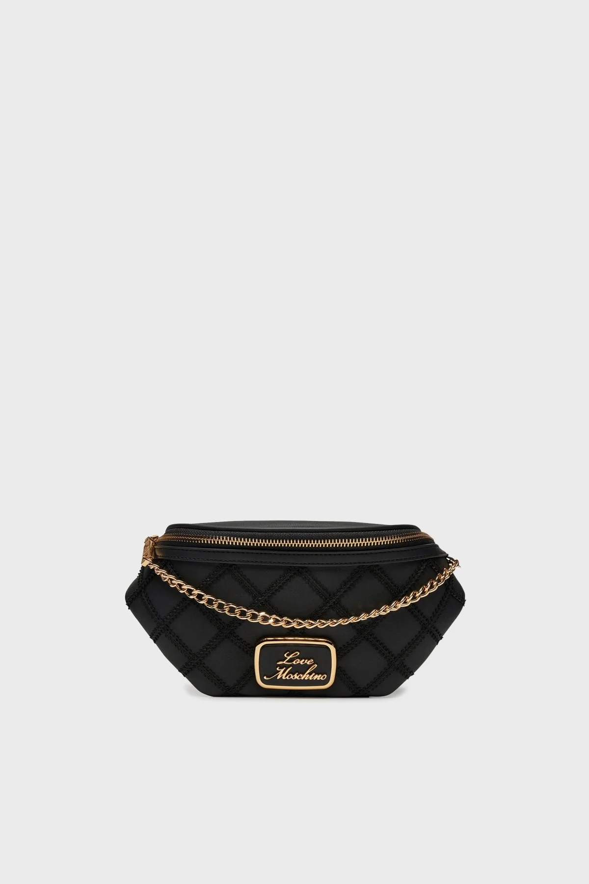 Love Moschino Logolu Kapitone Bayan Bel Çantası JC4309PP0LKK100A SİYAH - 1