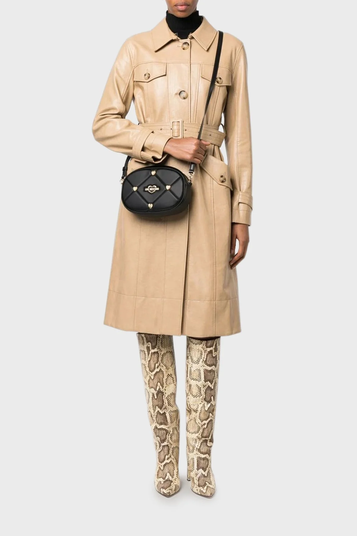 Love Moschino Logolu Kapitone Bayan Çanta JC4085PP1GLZ0000 SİYAH - 2