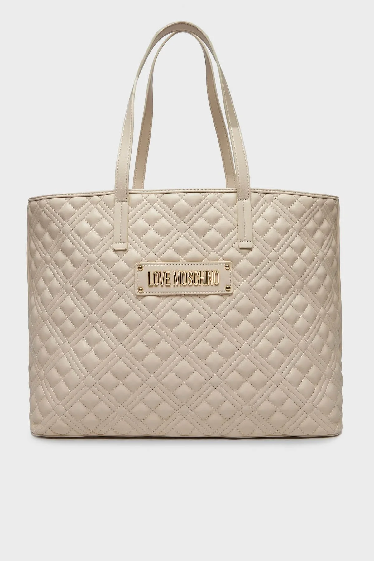 Love Moschino Logolu Kapitone Bayan Çanta JC4166PP0ILA0110 TAŞ - 1