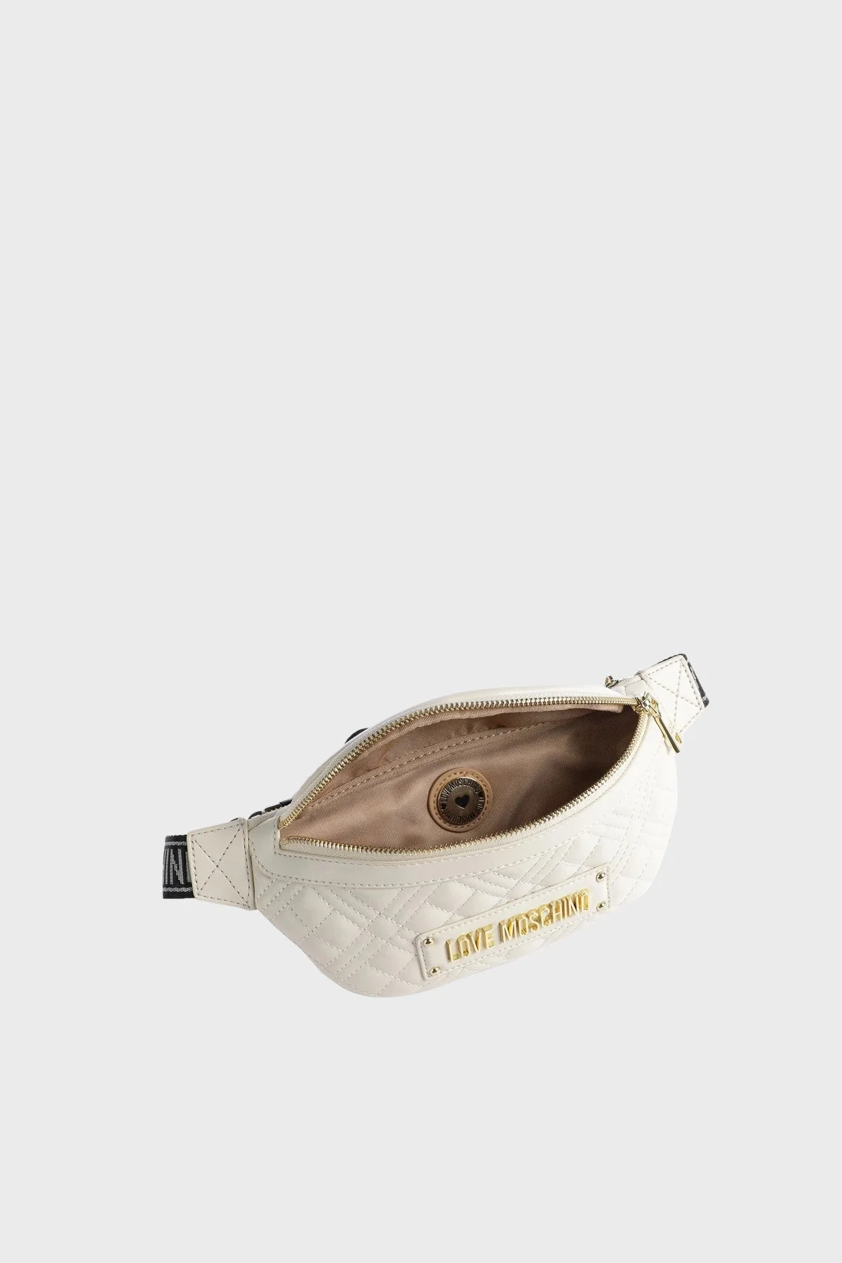 Love Moschino Logolu Kapitone Bayan Bel Çantası JC4003PP0GLA0103 EKRU - 5