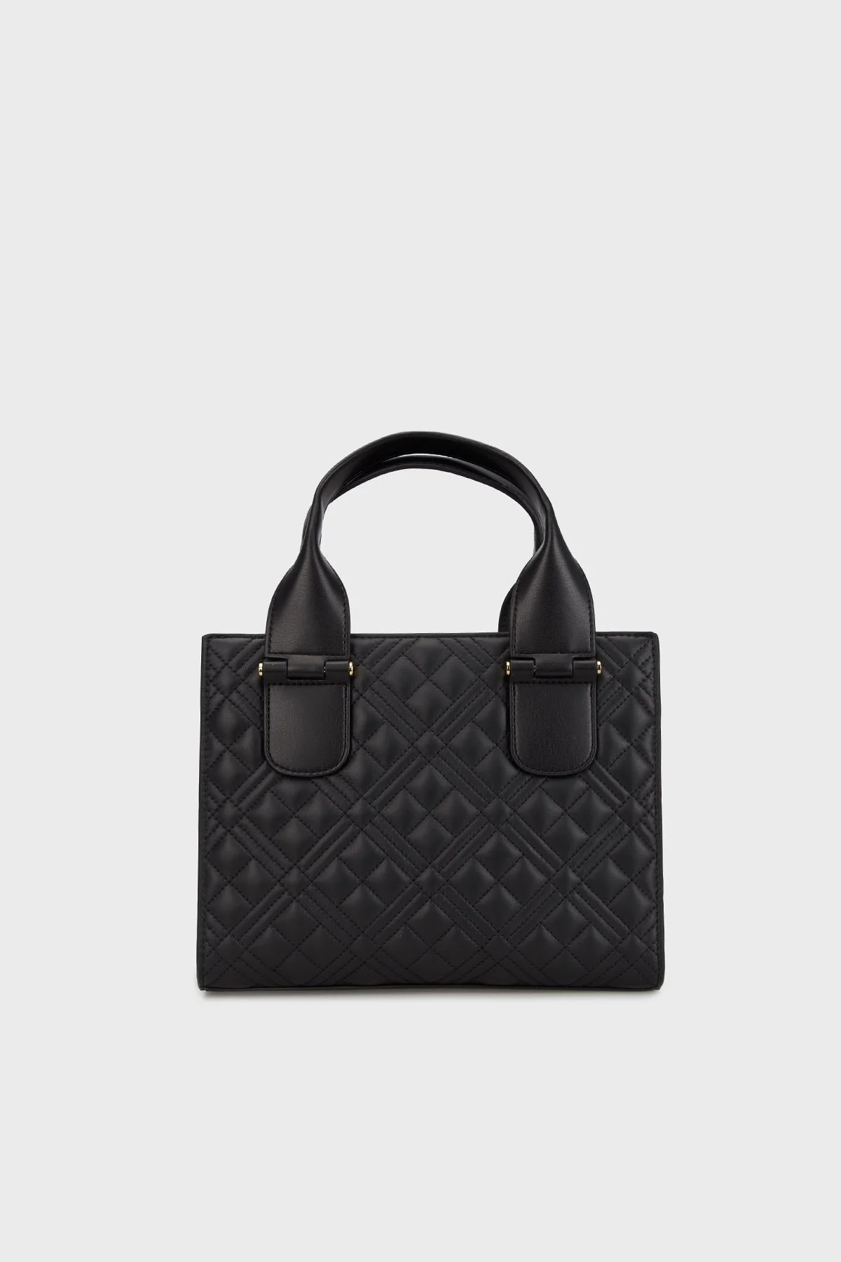 Love Moschino Logolu Kapitone Dokulu Çıkarılabilir Askılı Bayan Çanta JC4303PP0MK1200A SİYAH - 2