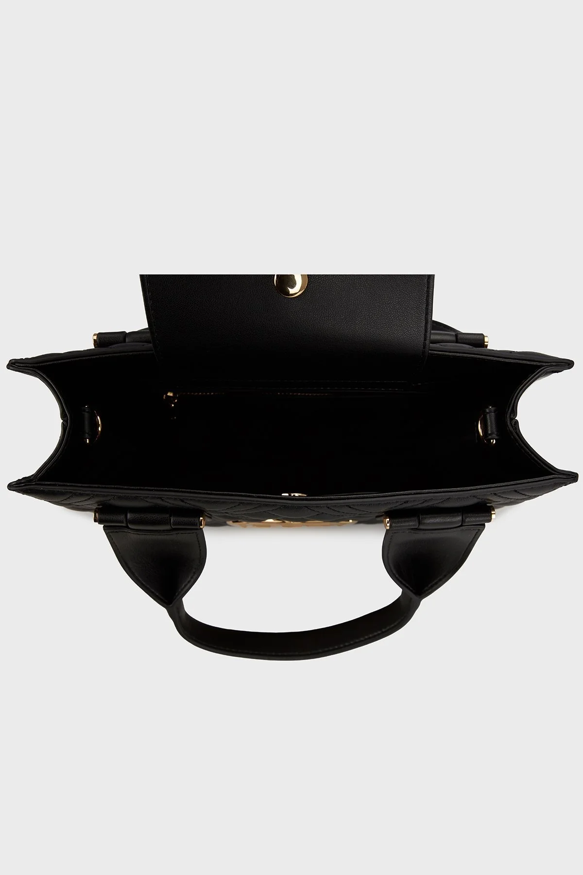 Love Moschino Logolu Kapitone Dokulu Çıkarılabilir Askılı Bayan Çanta JC4303PP0MK1200A SİYAH - 3