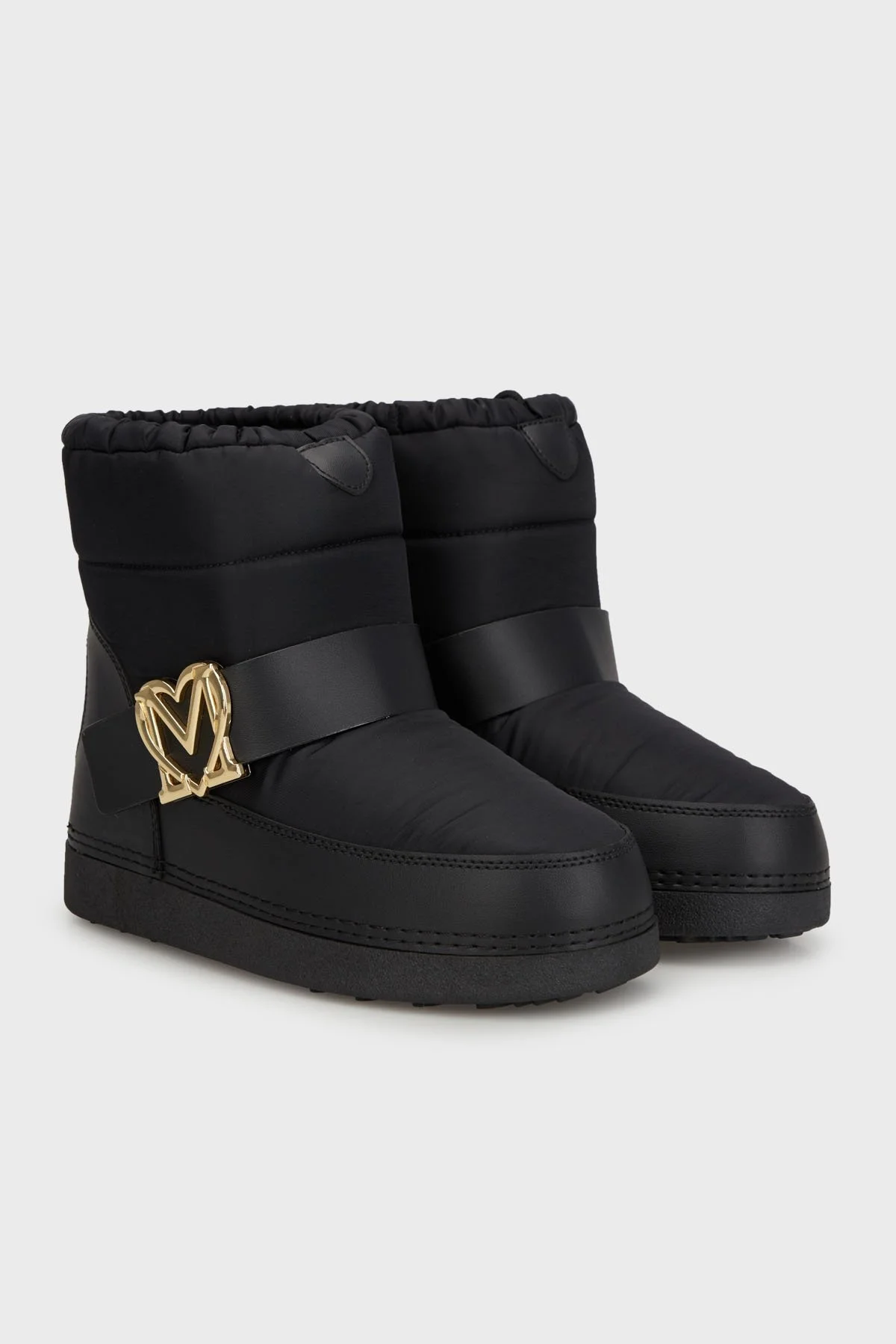 Love Moschino Logolu Kapitoneli Bayan Kar Botu JA24062G0LISB00A SİYAH - 2