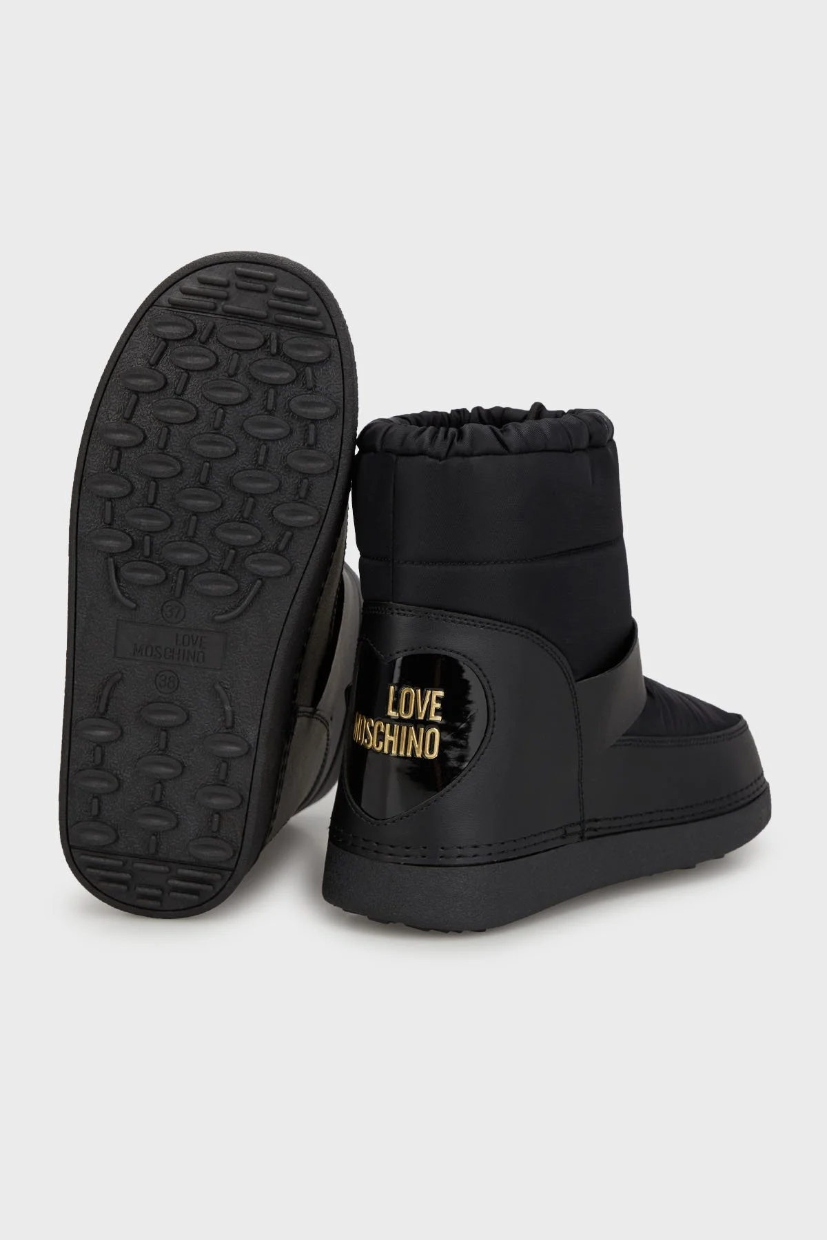Love Moschino Logolu Kapitoneli Bayan Kar Botu JA24062G0LISB00A SİYAH - 5