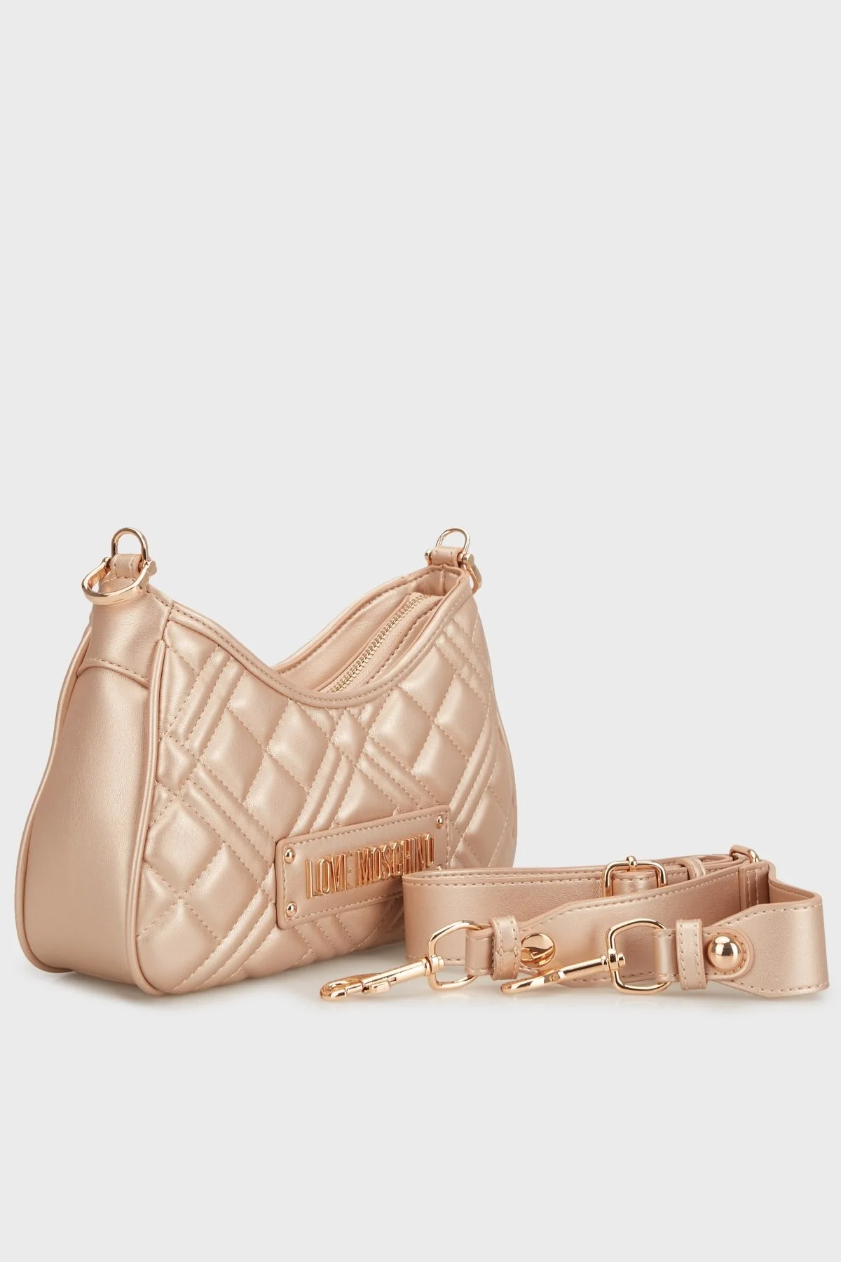 Love Moschino Logolu Kapitoneli Çıkarılabilir Omuz Askılı Bayan Çanta JC4152PP1MLA196A GOLD - 3