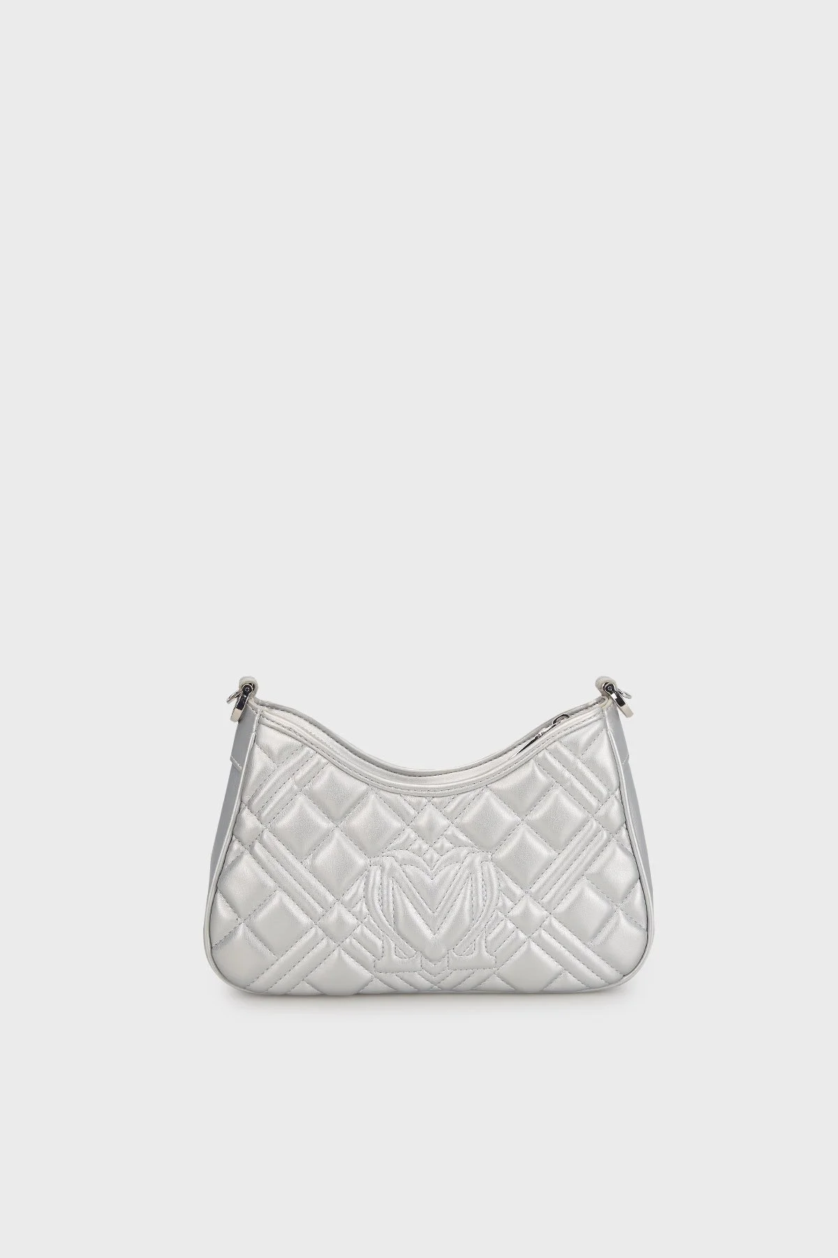 Love Moschino Logolu Kapitoneli Çıkarılabilir Omuz Askılı Bayan Çanta JC4152PP1MLA196B GÜMÜŞ - 2