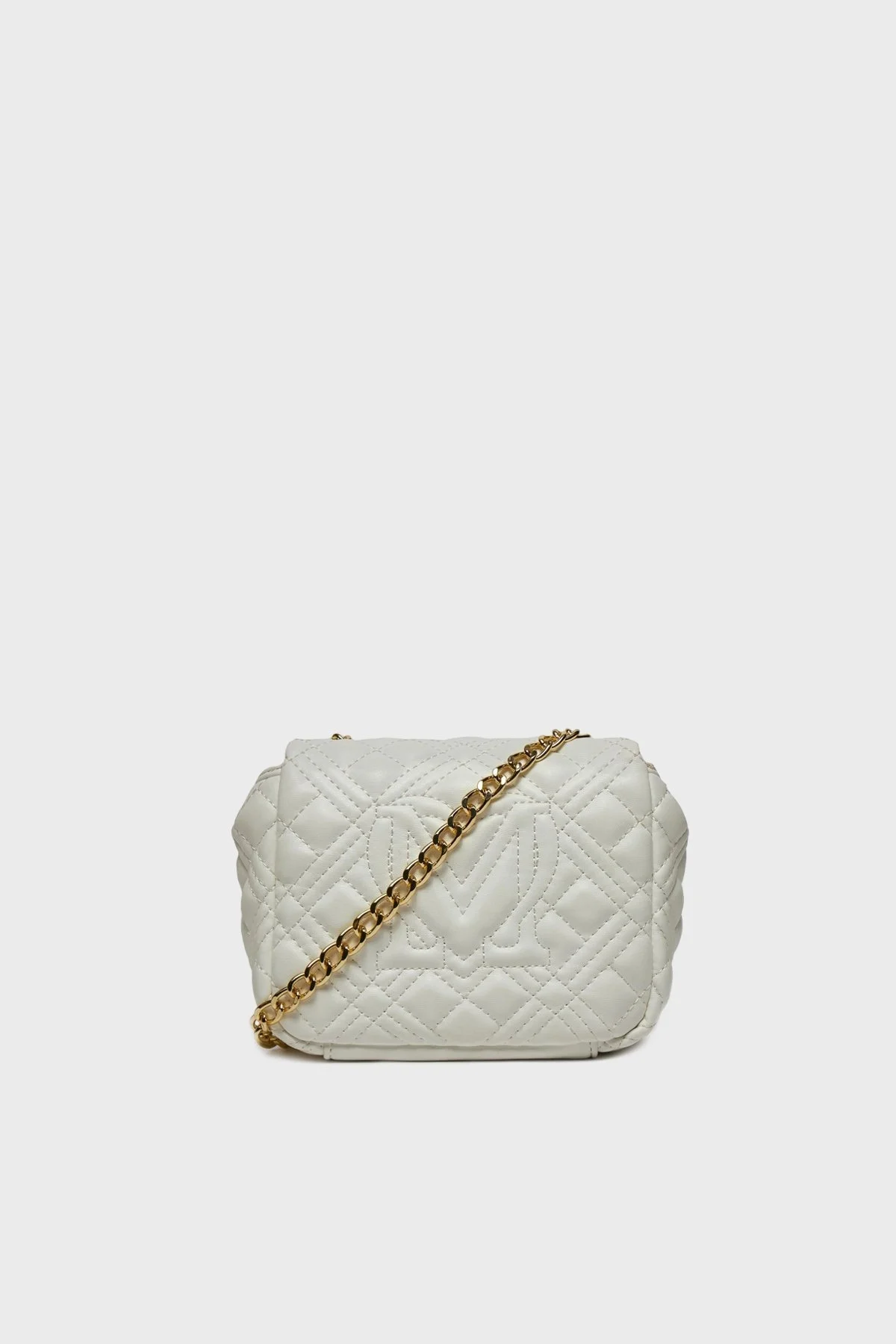 Love Moschino Logolu Kapitoneli Zincir Askılı Mini Bayan Çanta JC4231PP0ILA0100 BEYAZ - 3