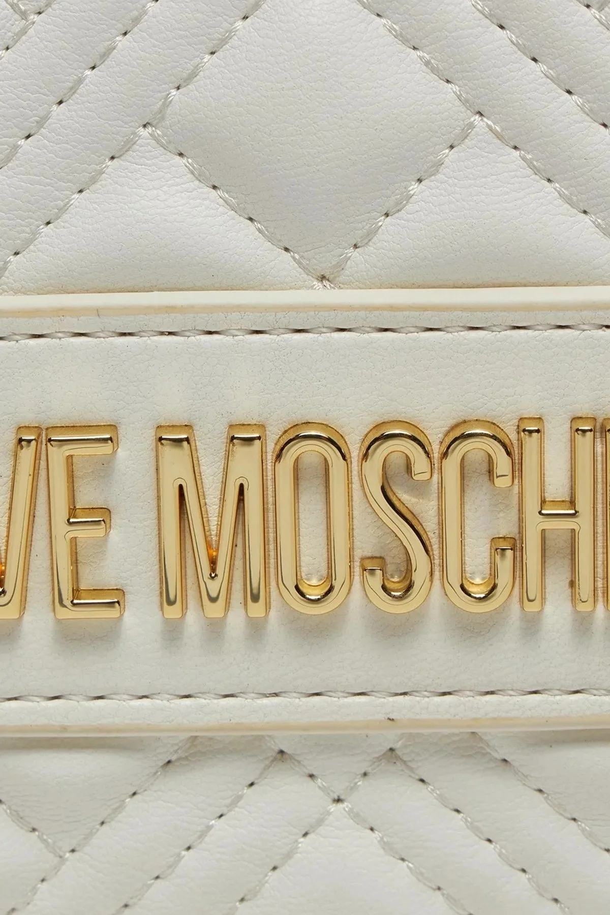 Love Moschino Logolu Kapitoneli Zincir Askılı Mini Bayan Çanta JC4231PP0ILA0100 BEYAZ - 5