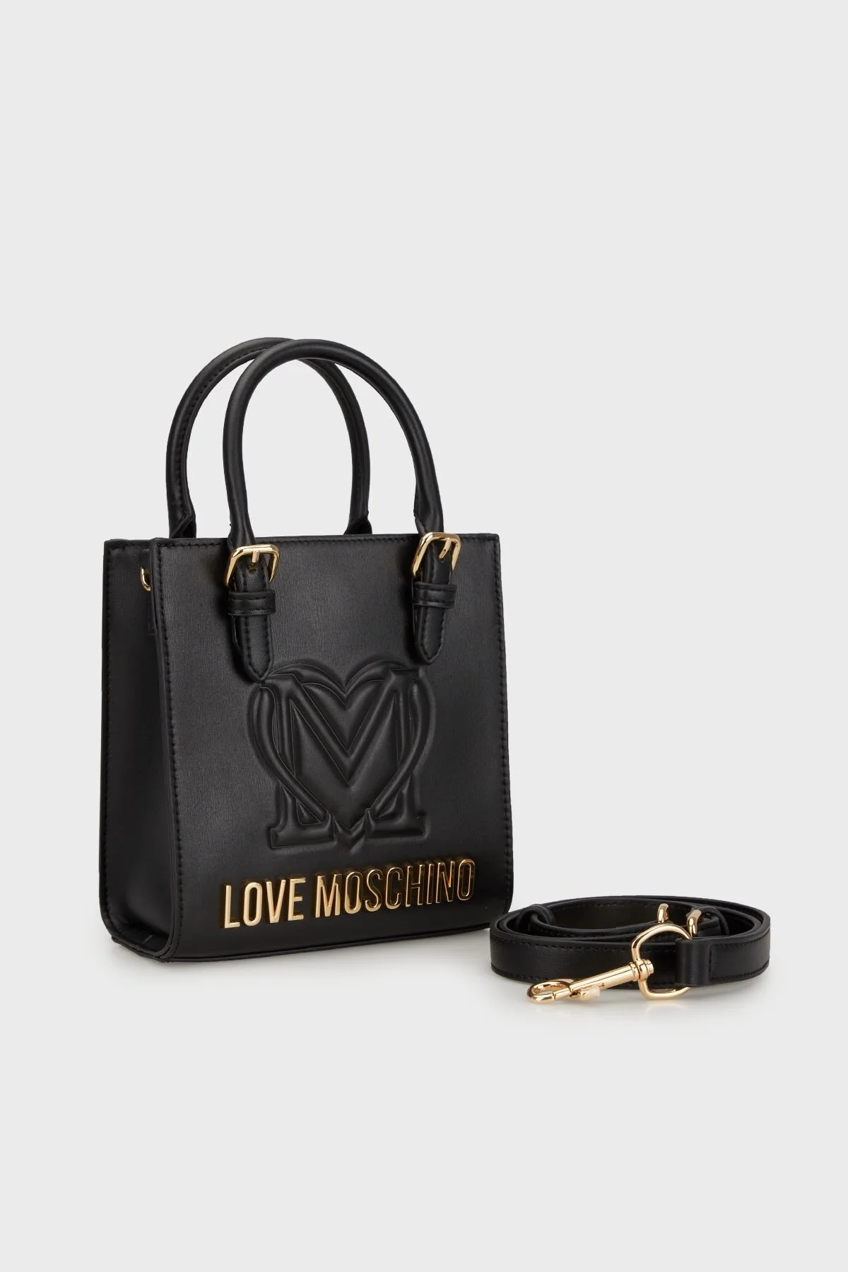 Love Moschino Logolu Kemer Detaylı Çıkarılabilir Askılı Bayan Çanta JC4362PP0LK1200A SİYAH - 1