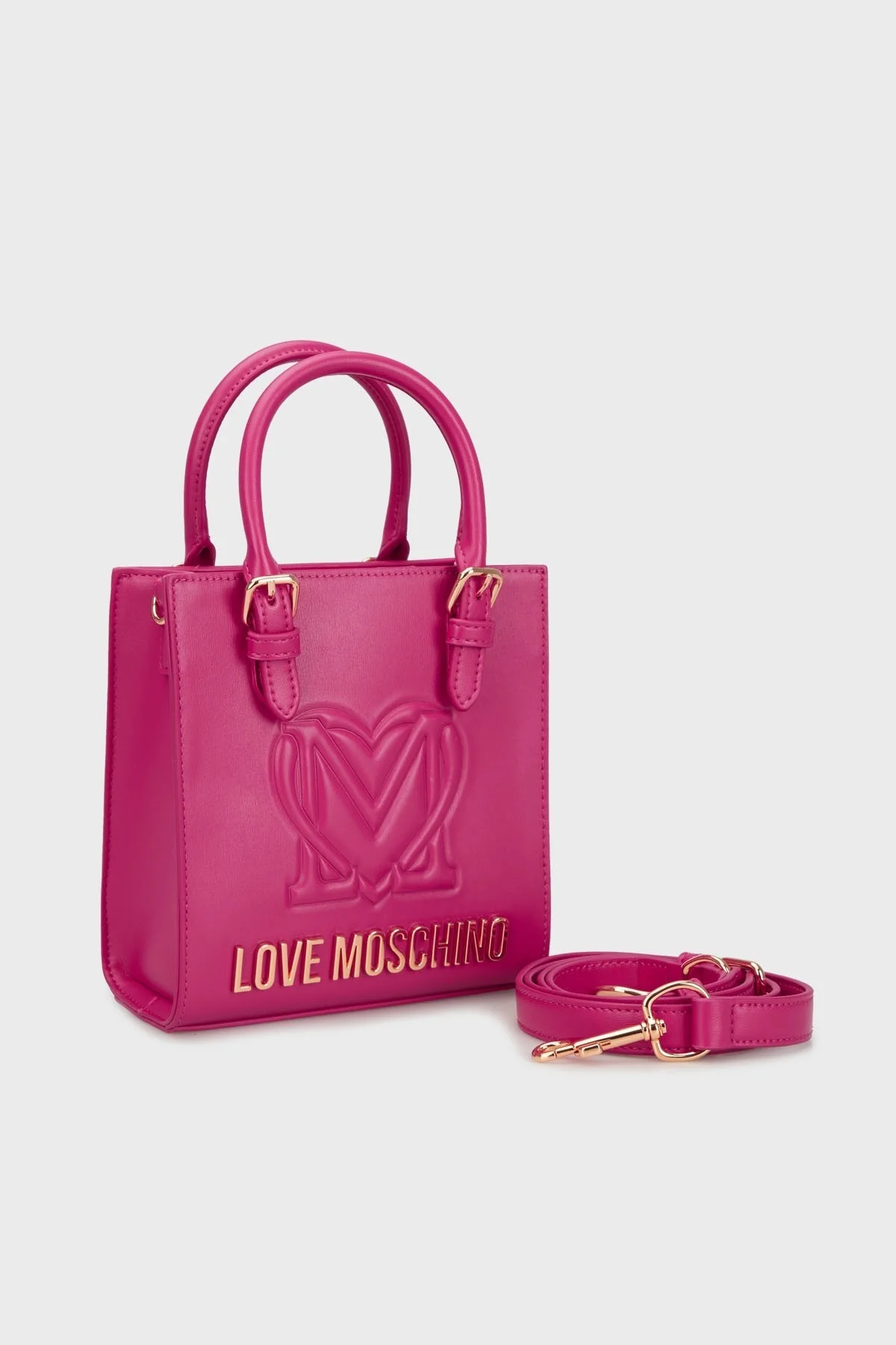 Love Moschino Logolu Kemer Detaylı Çıkarılabilir Askılı Bayan Çanta JC4362PP0LK1262A FUŞYA - 1