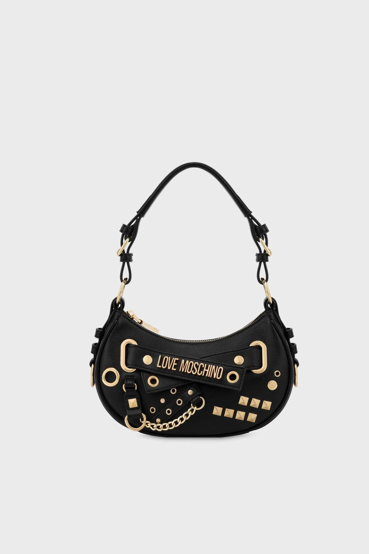 Love Moschino Logolu Metal Detaylı Ayarlanabilir Omuz Askılı Bayan Çanta JC4092PP1HLO0000 SİYAH - 1