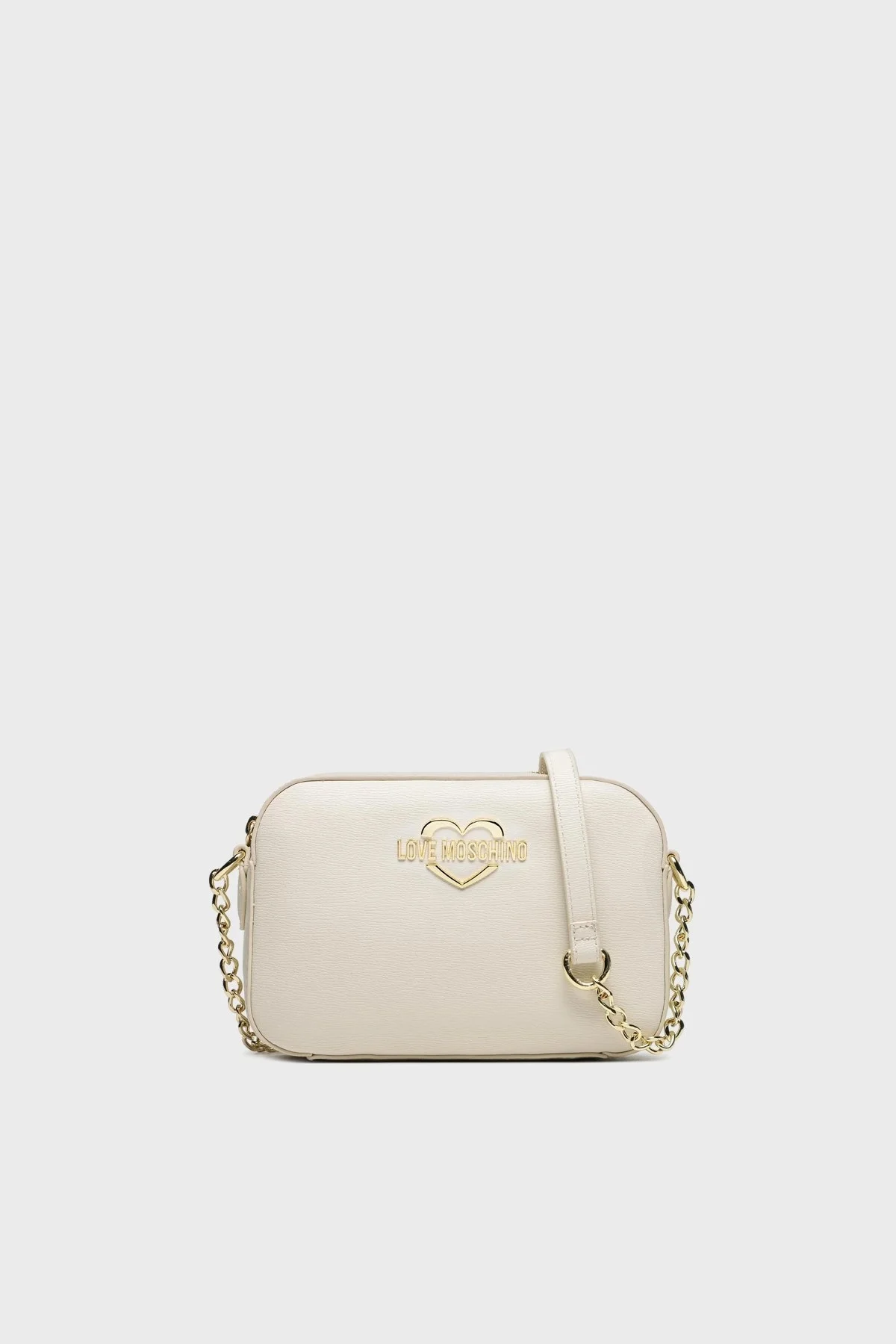 Love Moschino Logolu Mini Cüzdanlı Zincir Askılı Hakiki Deri Bayan Çanta JC4071PP1HLD0110 BEYAZ - 3