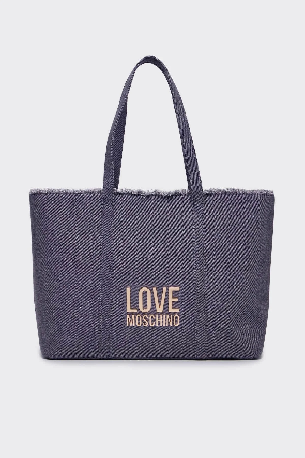 Love Moschino Logolu Omuz Askılı Denim Bayan Çanta JC4321PP0IKQ0765 MAVİ - 1