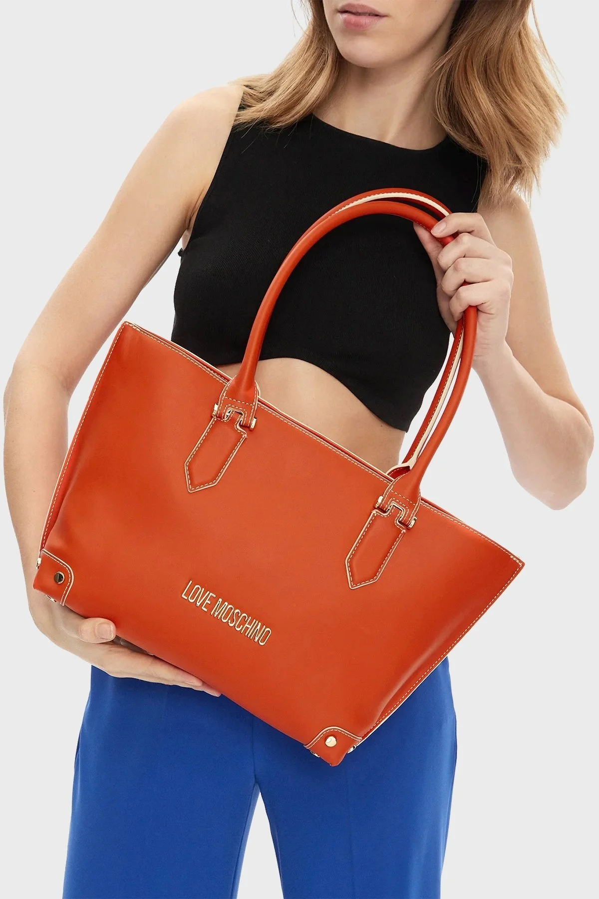 Love Moschino Logolu Omuz Askılı Tote Bayan Çanta JC4245PP0IKU0459 TURUNCU - 2