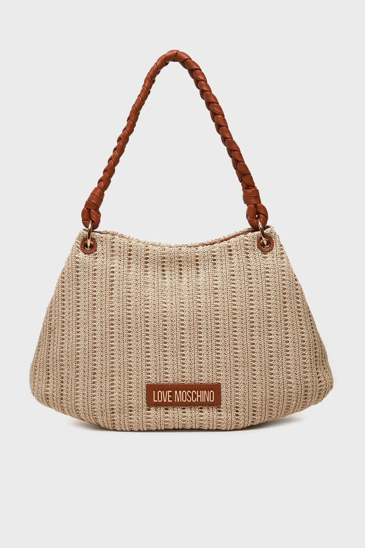 Love Moschino Logolu Örgülü Omuz Askılı Bayan Çanta JC4315PP0IKP110A BEJ - 1