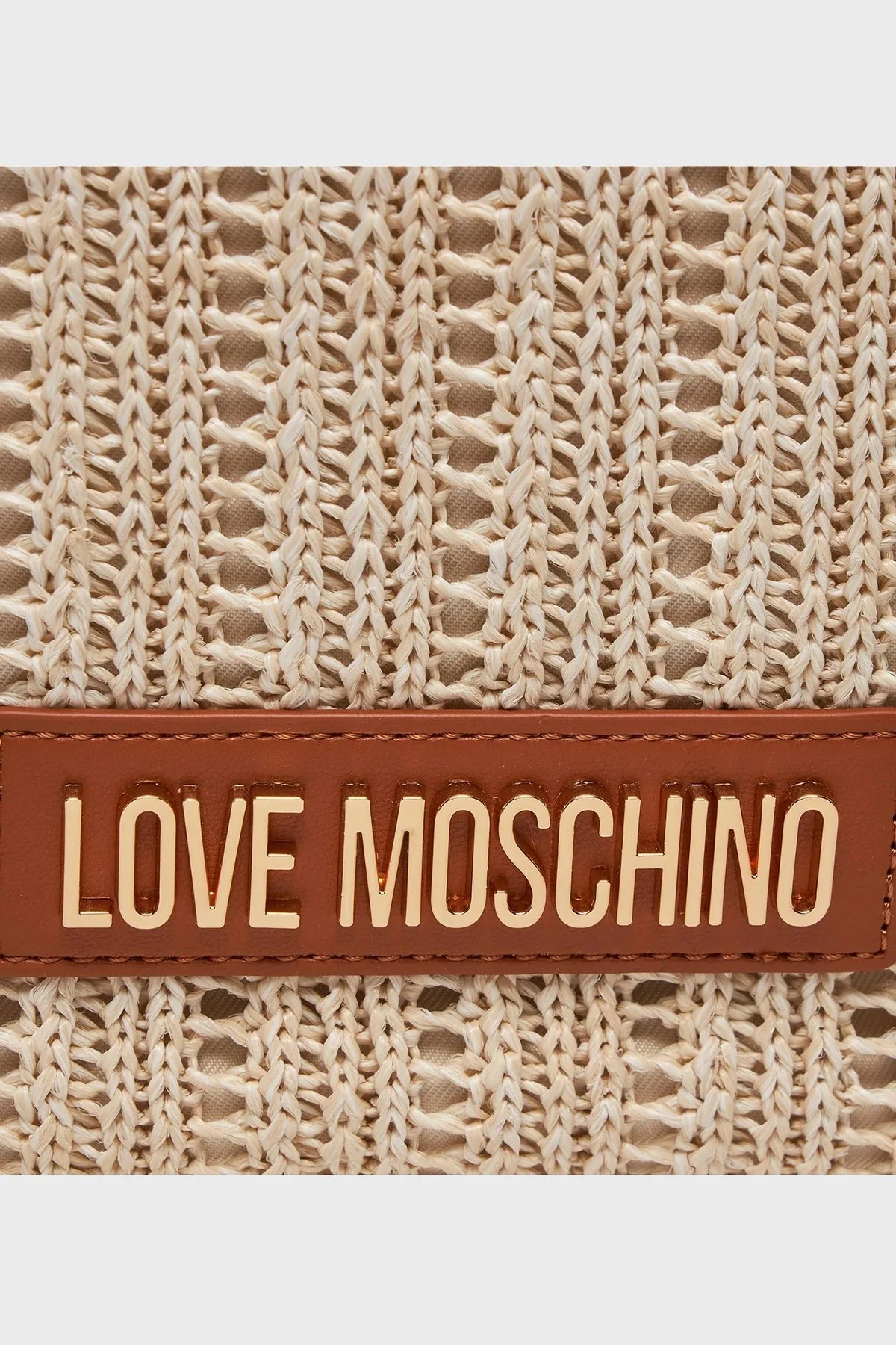 Love Moschino Logolu Örgülü Omuz Askılı Bayan Çanta JC4315PP0IKP110A BEJ - 3