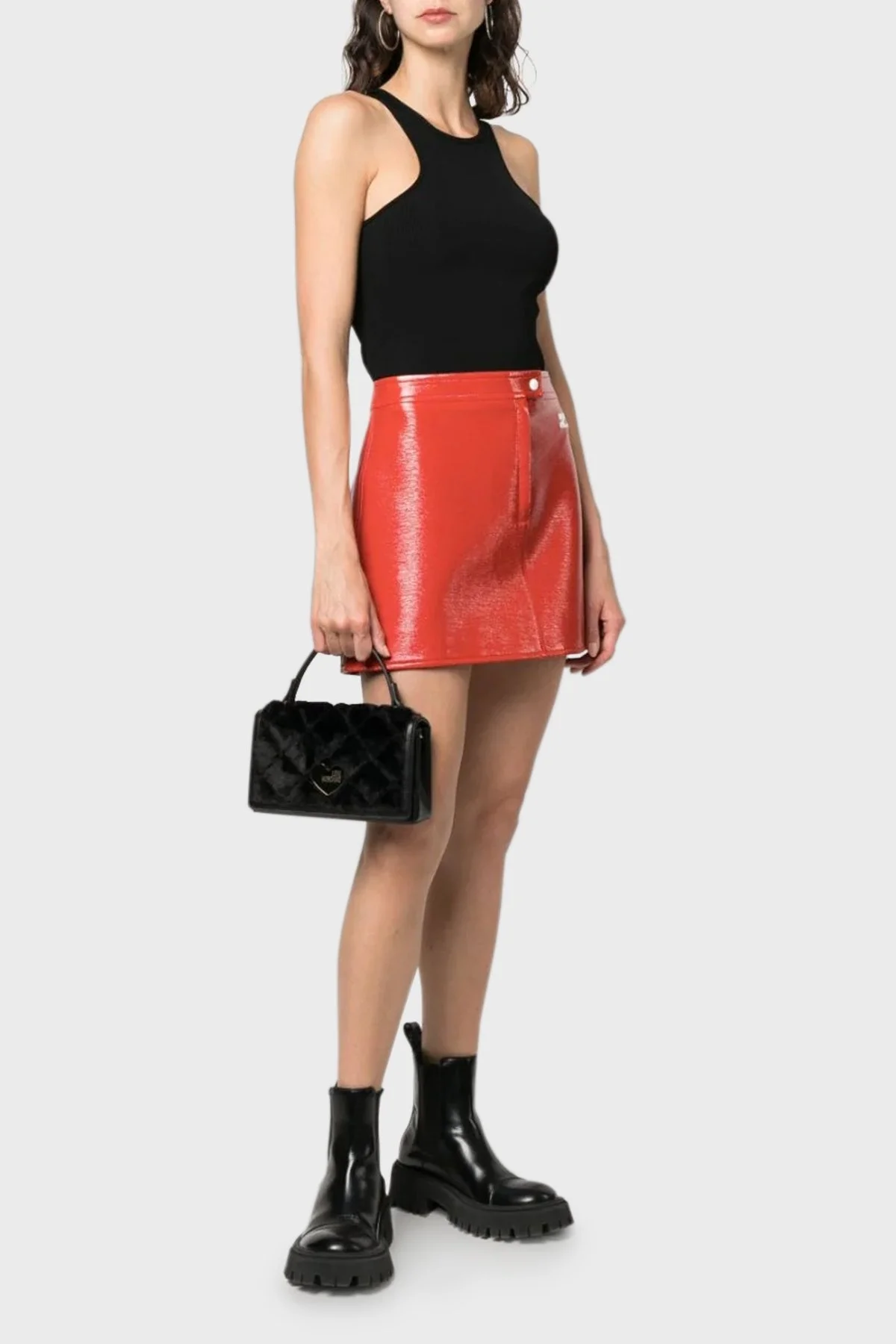 Love Moschino Logolu Peluş Detaylı Zincir Askılı Bayan Çanta JC4295PP0HKU100A SİYAH - 2