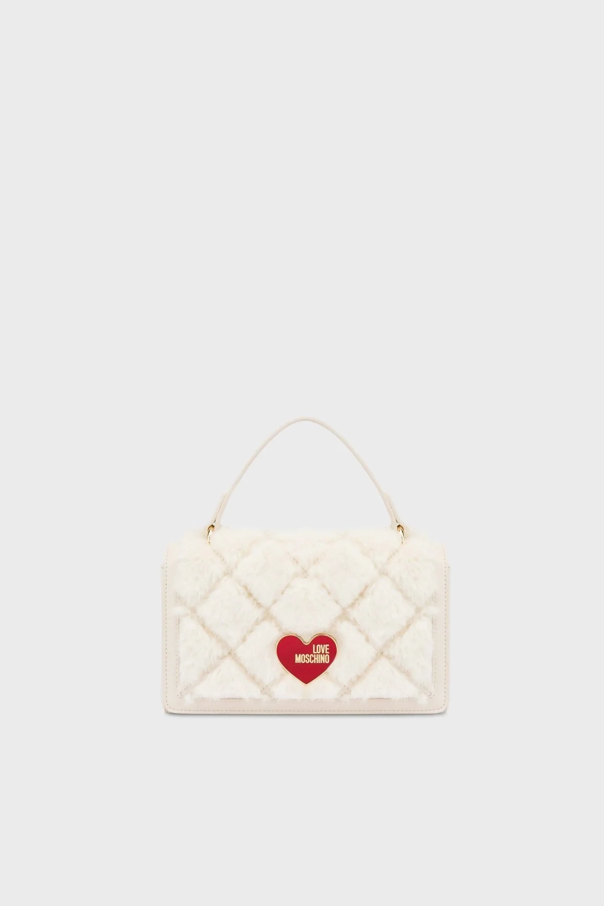 Love Moschino Logolu Peluş Detaylı Zincir Askılı Bayan Çanta JC4295PP0HKU112A EKRU - 1