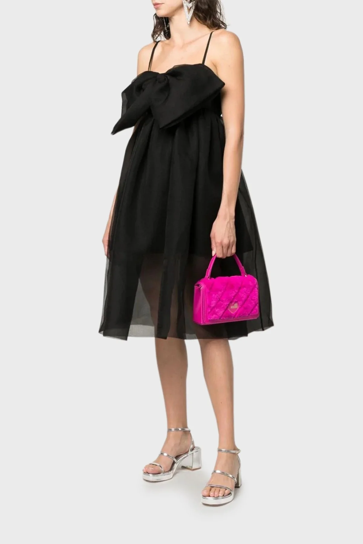 Love Moschino Logolu Peluş Detaylı Zincir Askılı Bayan Çanta JC4295PP0HKU160B FUŞYA - 2