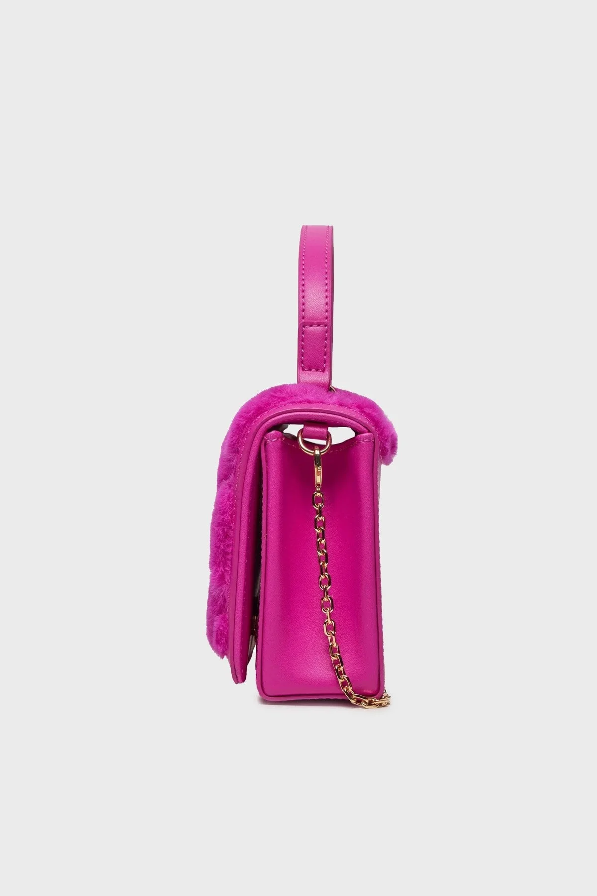 Love Moschino Logolu Peluş Detaylı Zincir Askılı Bayan Çanta JC4295PP0HKU160B FUŞYA - 3