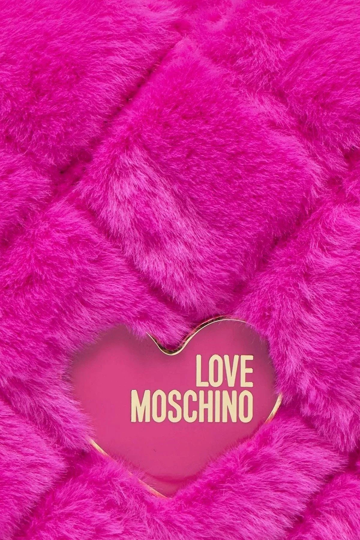 Love Moschino Logolu Peluş Detaylı Zincir Askılı Bayan Çanta JC4295PP0HKU160B FUŞYA - 5