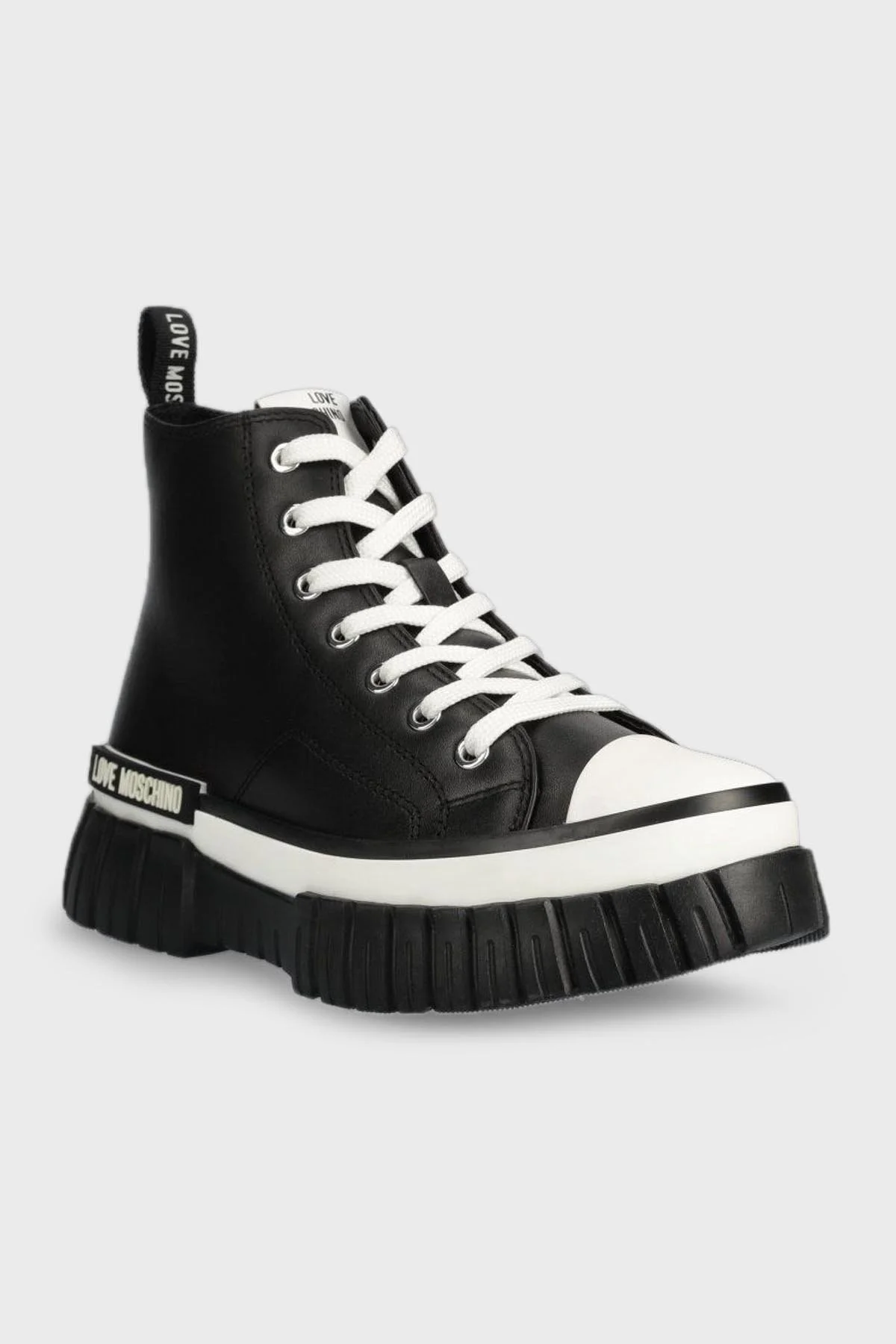 Love Moschino Logolu Platform Topuk Bağcıklı Bayan Ayakkabı JA15505G1HIA0000 SİYAH - 3