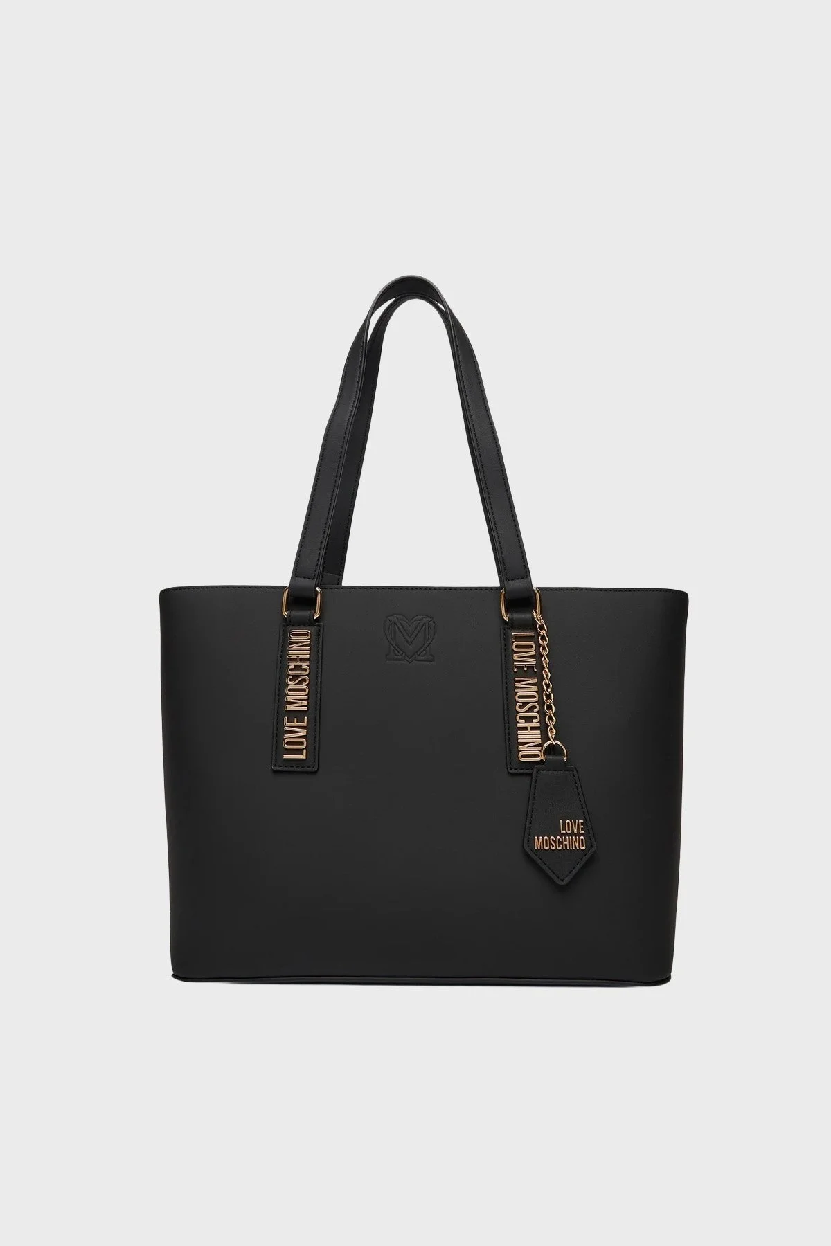 Love Moschino Logolu Sabit Çift Askılı Büyük Bayan Çanta JC4292PP1NL1500A SİYAH - 1