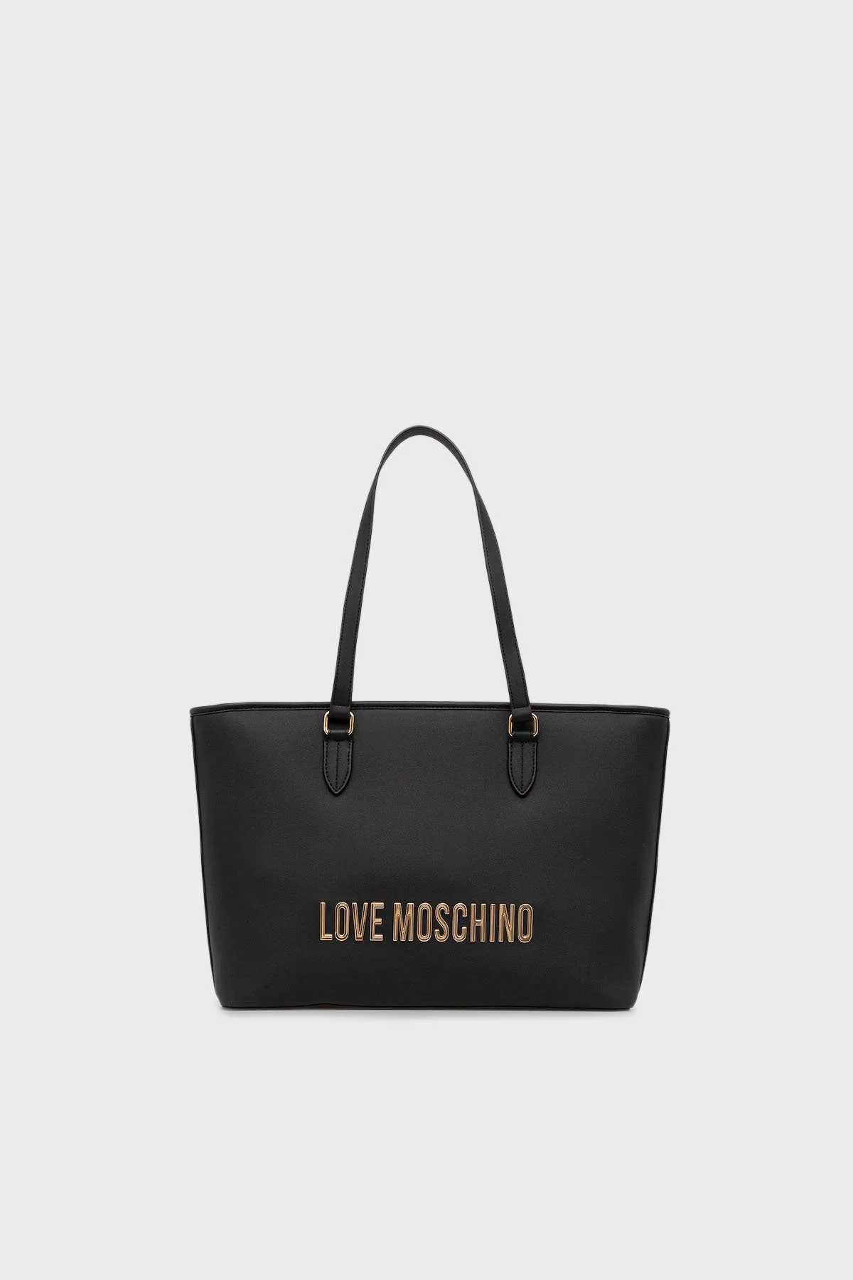 Love Moschino Logolu Sabit Çift Tutma Saplı Büyük Bayan Çanta JC4190PP1NKD0000 SİYAH - 1