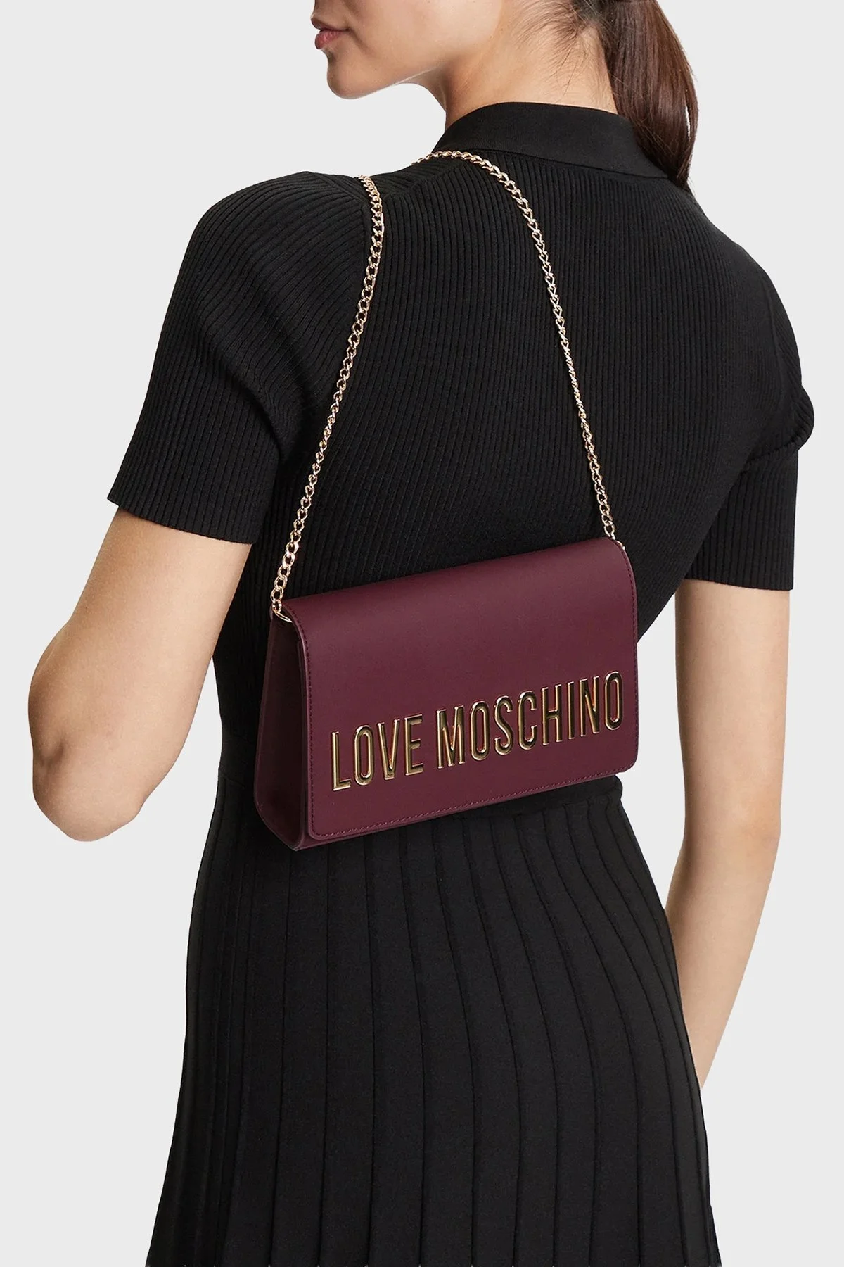 Love Moschino Logolu Sabit Zincir Askılı Bayan Çanta JC4103PP1NKD0552 MOR - 2