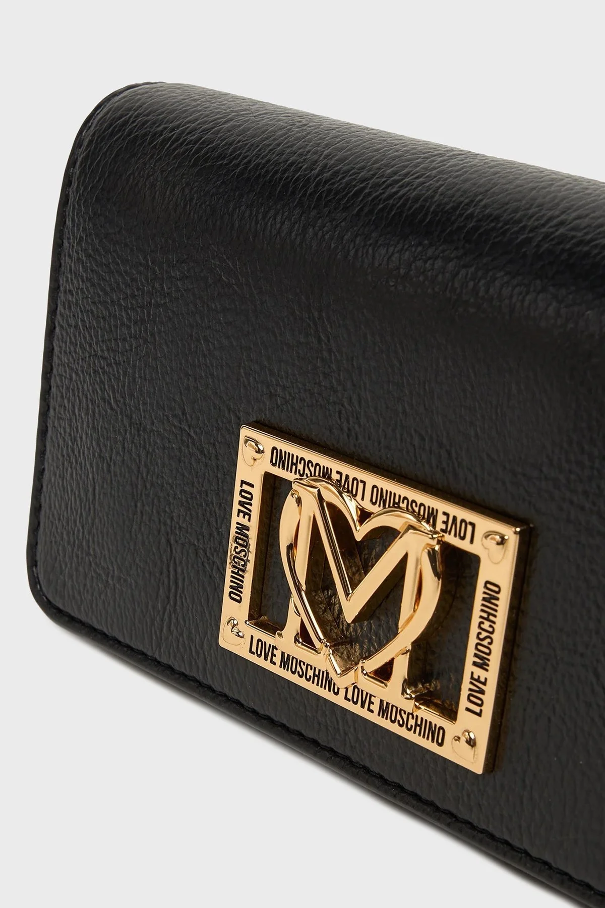 Love Moschino Logolu Sabit Zincir Askılı Portföy Bayan Cüzdan JC5602PP1NLI0000 SİYAH - 5