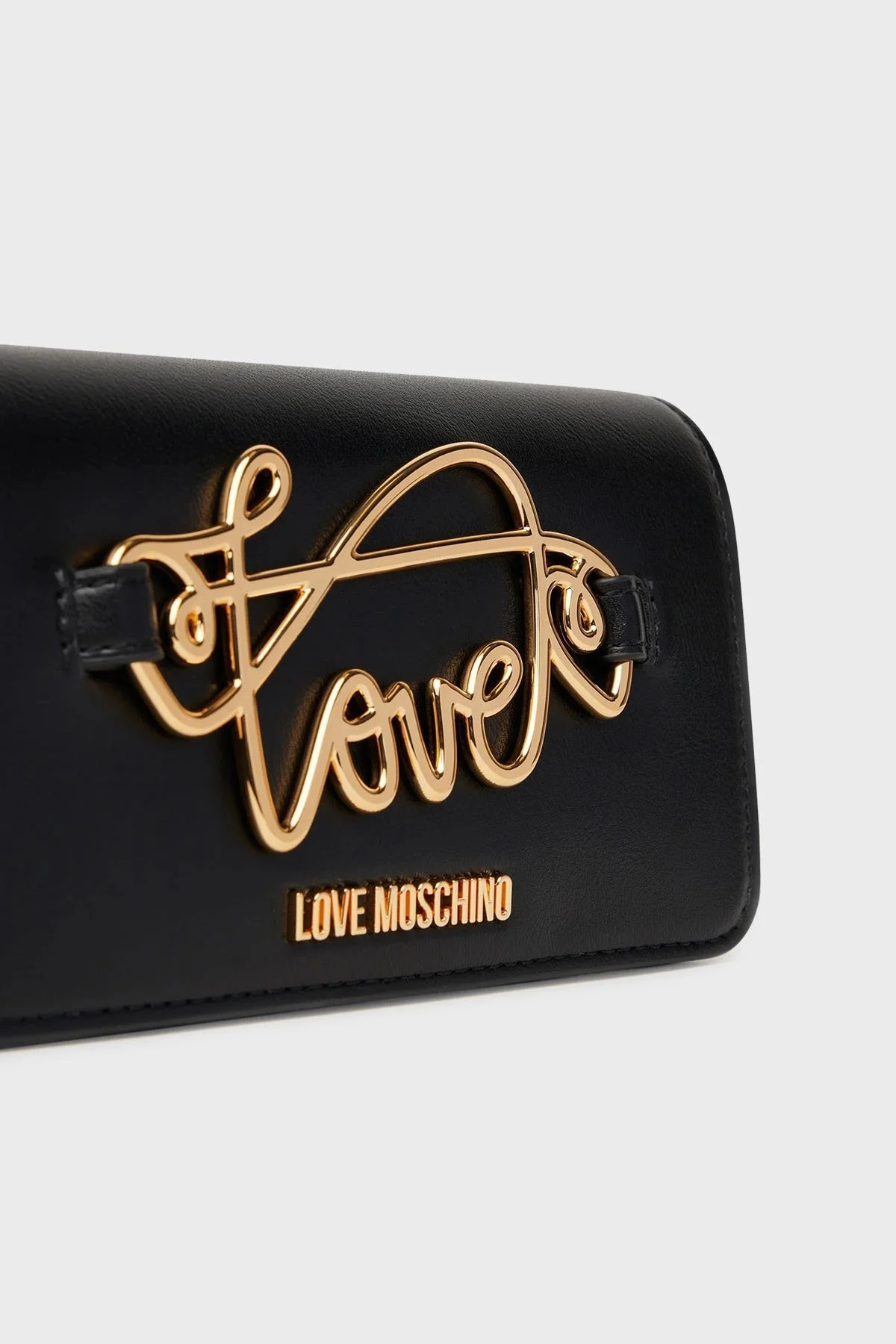 Love Moschino Logolu Sabit Zincir Askılı Portföy Bayan Cüzdan JC5736PP0MKG0000 SİYAH - 5
