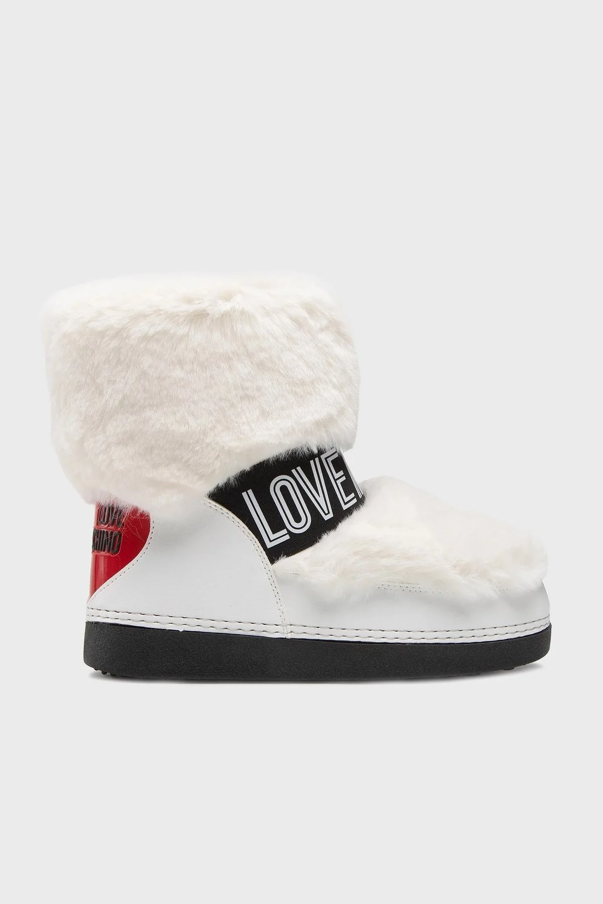 Love Moschino Logolu Suni Kürklü Bayan Kar Botu JA24422G0FIT210A BEYAZ - 1