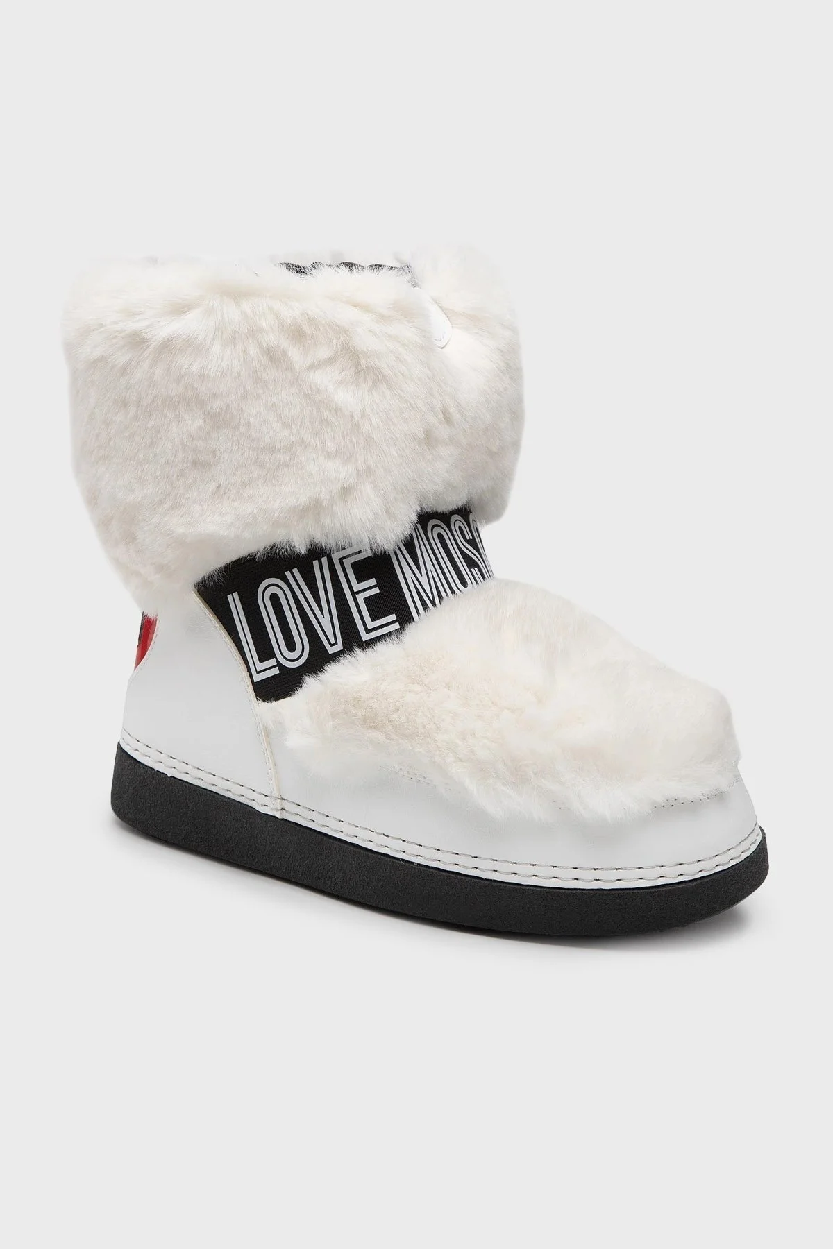 Love Moschino Logolu Suni Kürklü Bayan Kar Botu JA24422G0FIT210A BEYAZ - 2