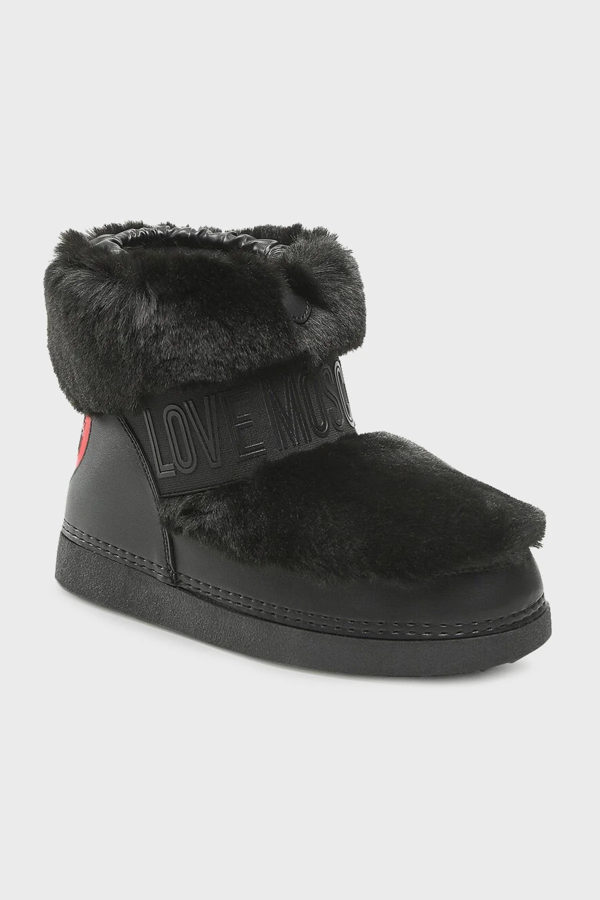 Love Moschino Logolu Suni Kürklü Bayan Kar Botu JA24432G0FIT2000 SİYAH - 2