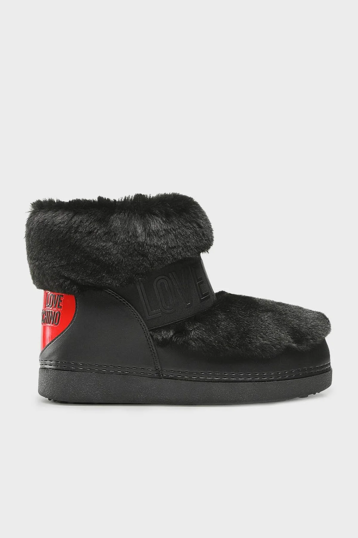 Love Moschino Logolu Suni Kürklü Bayan Kar Botu JA24432G0FIT2000 SİYAH - 1