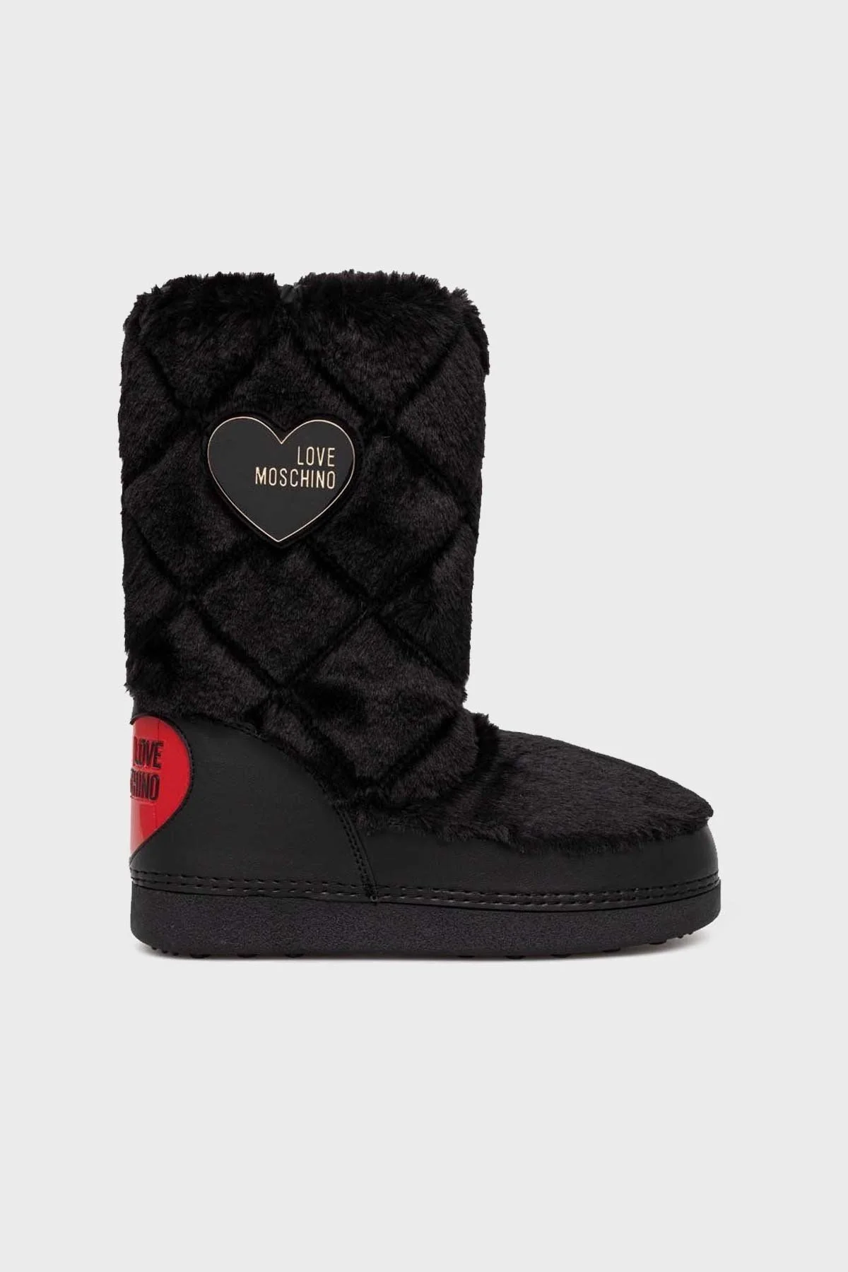 Love Moschino Logolu Suni Kürklü Yalıtımlı Su Geçirmez Bayan Kar Botu JA24172G0HJW0000 SİYAH - 1
