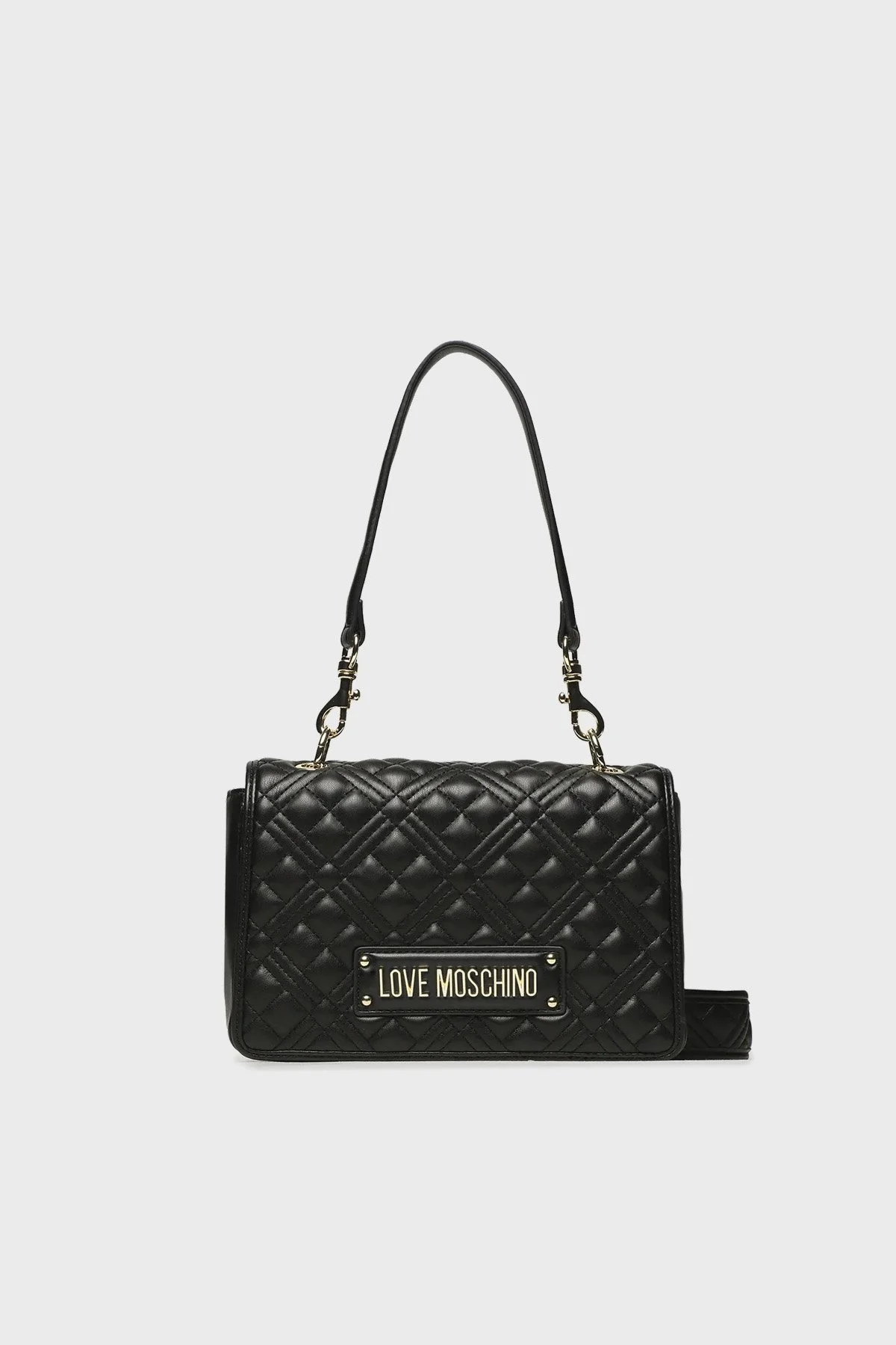 Love Moschino Logolu Suya Dayanıklı Ayarlanabilir Çapraz Omuz Askılı Bayan Çanta JC4062PP1HLA0000 SİYAH - 1