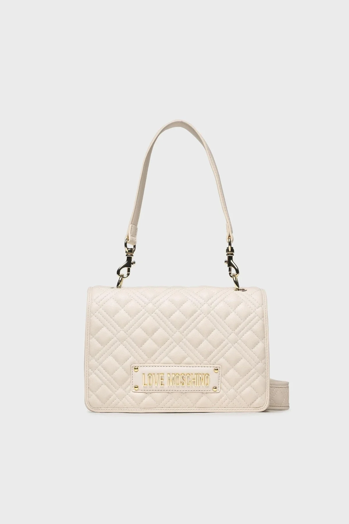 Love Moschino Logolu Suya Dayanıklı Ayarlanabilir Çapraz Omuz Askılı Bayan Çanta JC4062PP1HLA0110 EKRU - 1