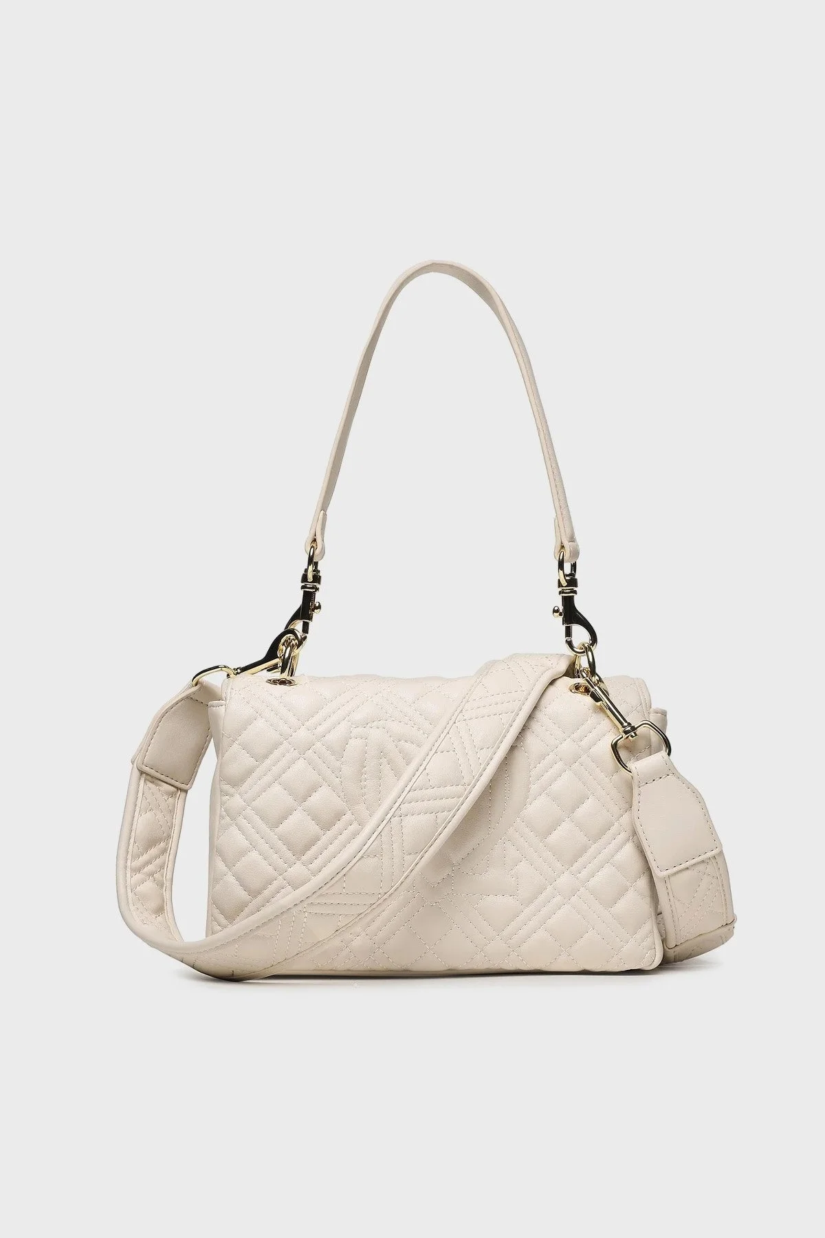 Love Moschino Logolu Suya Dayanıklı Ayarlanabilir Çapraz Omuz Askılı Bayan Çanta JC4062PP1HLA0110 EKRU - 4