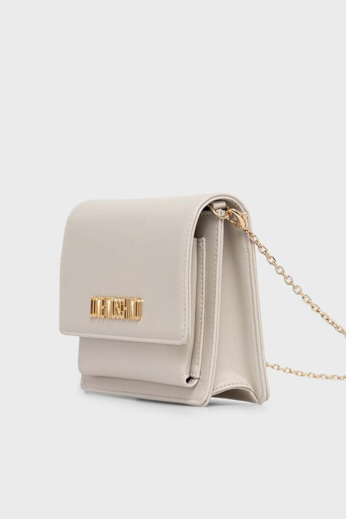 Love Moschino Logolu Suya Dayanıklı Çıkarılabilir Zincir Askılı Bayan Çanta JC4095PP1HLL0110 EKRU - 2