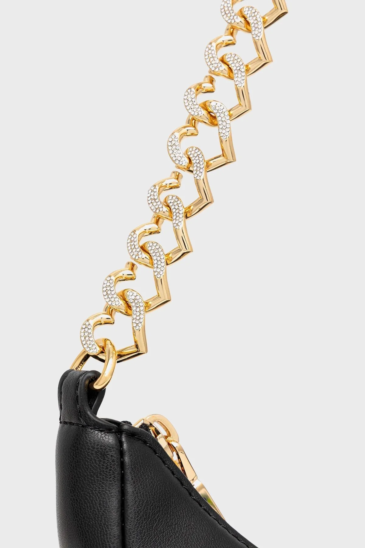 Love Moschino Logolu Taş Detaylı Çıkarılabilir Zincir Askılı Bayan Çanta JC4094PP1NLU0000 SİYAH - 5
