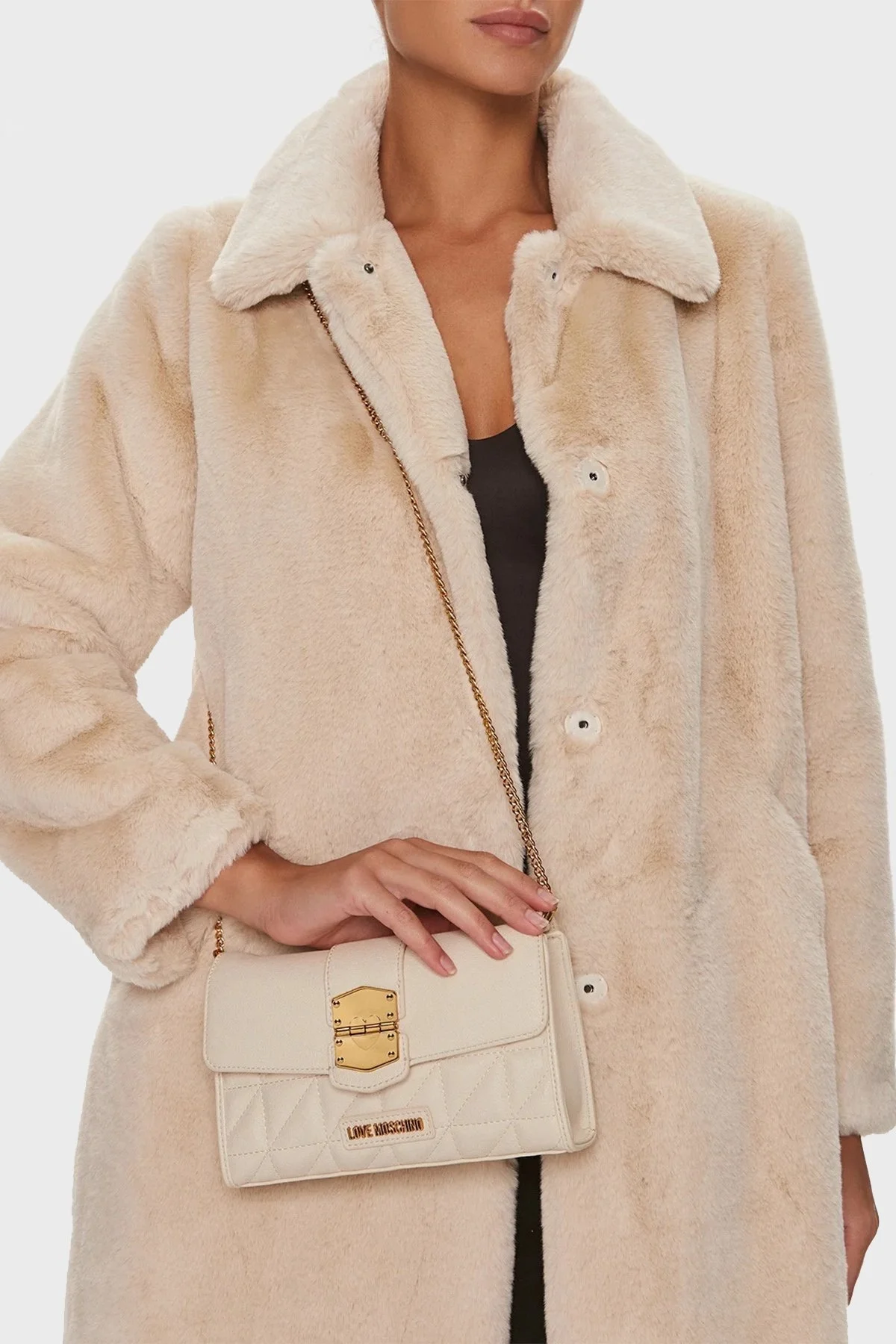 Love Moschino Logolu Zincir Askılı Bayan Çanta JC4053PP1ILI0129 BEJ - 2