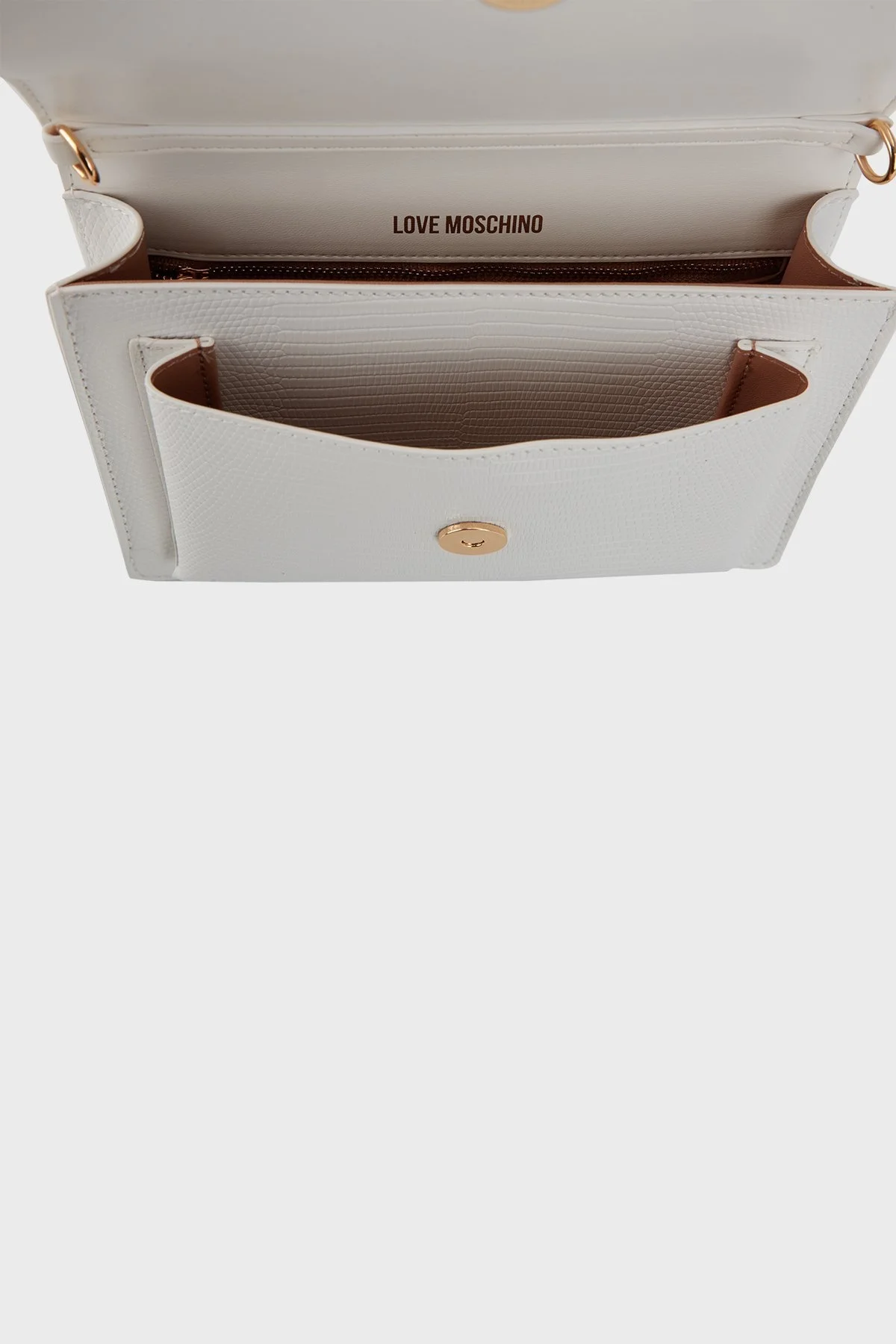 Love Moschino Logolu Zincir Askılı Bayan Çanta JC4095PP0GKP0100 BEYAZ - 4