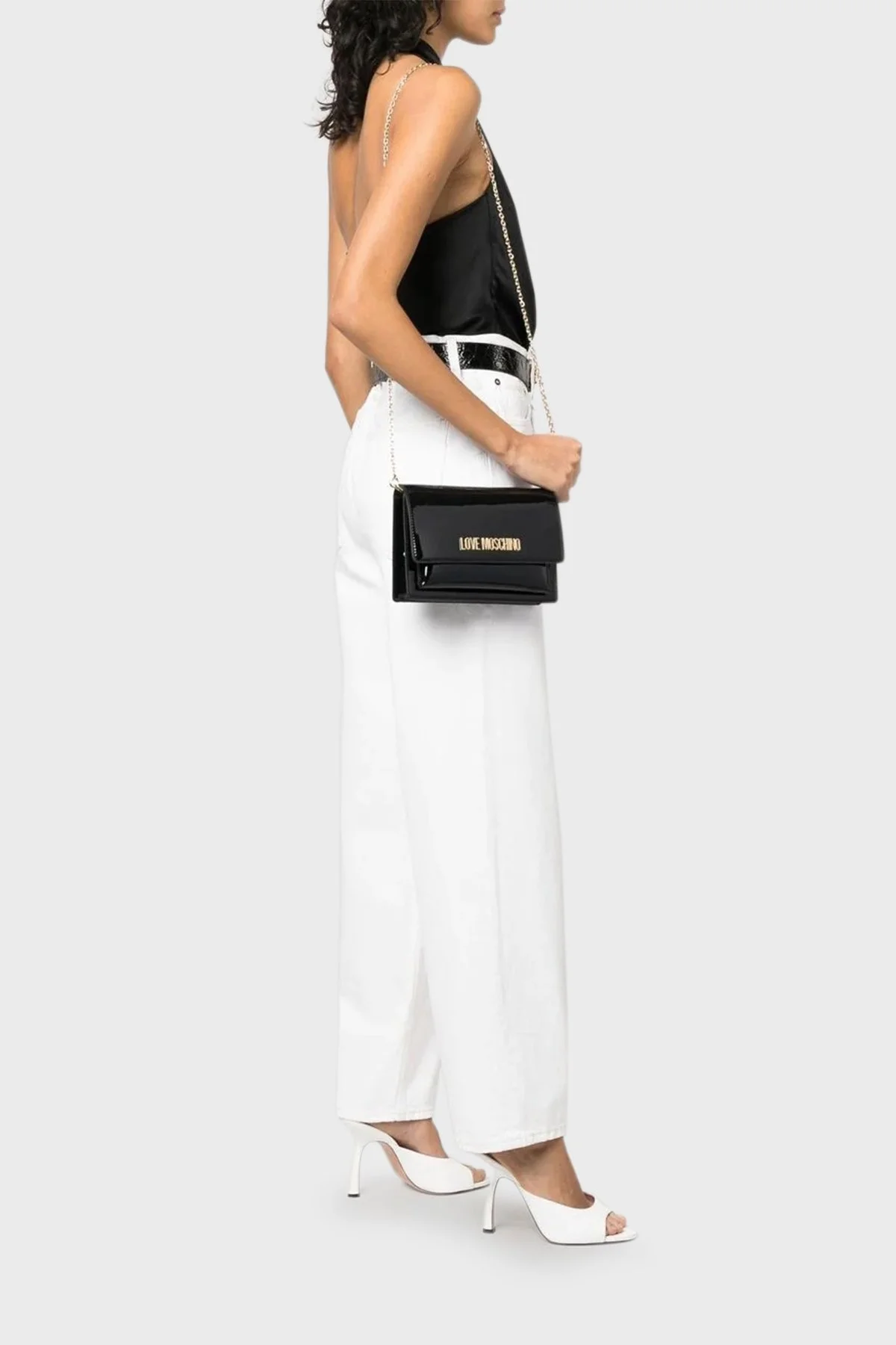 Love Moschino Logolu Zincir Askılı Bayan Çanta JC4095PP0GKR0000 SİYAH - 2