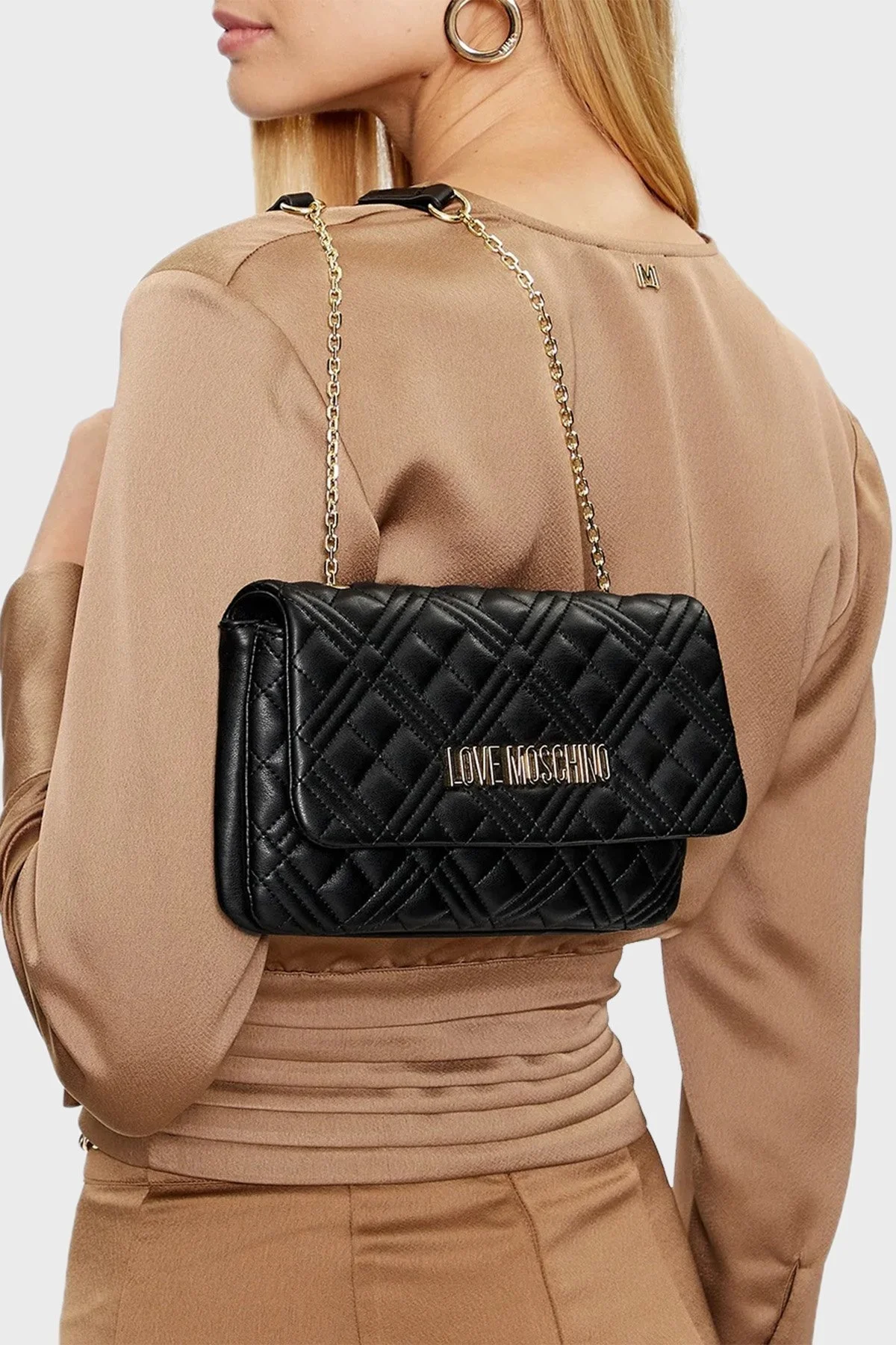 Love Moschino Logolu Zincir Askılı Bayan Çanta JC4097PP0HLA0000 SİYAH - 2