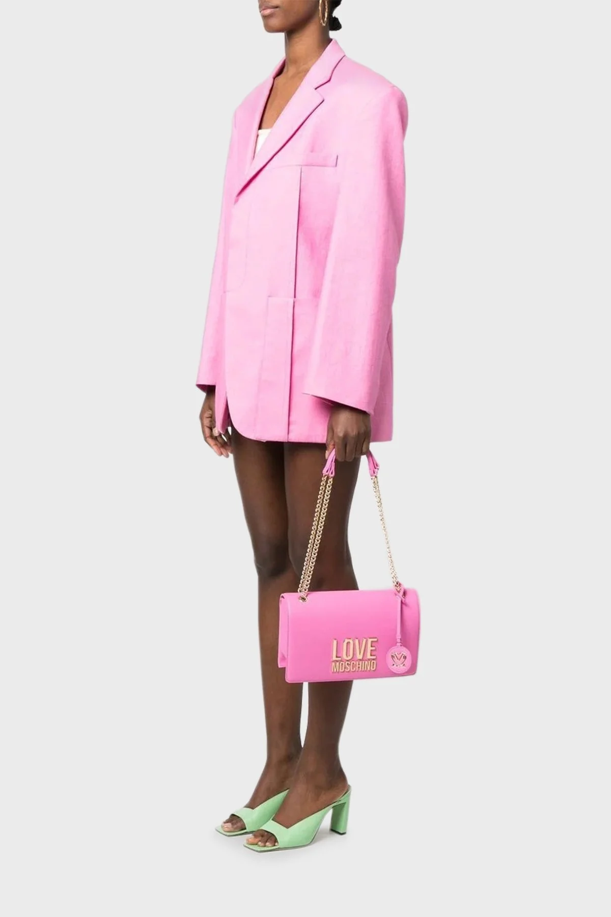Love Moschino Logolu Zincir Askılı Bayan Çanta JC4099PP1GLI0630 PEMBE - 2