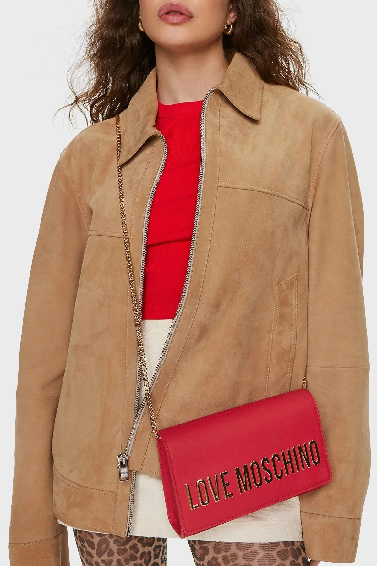 Love Moschino Logolu Zincir Askılı Bayan Çanta JC4103PP1LKD0500 KIRMIZI - 2