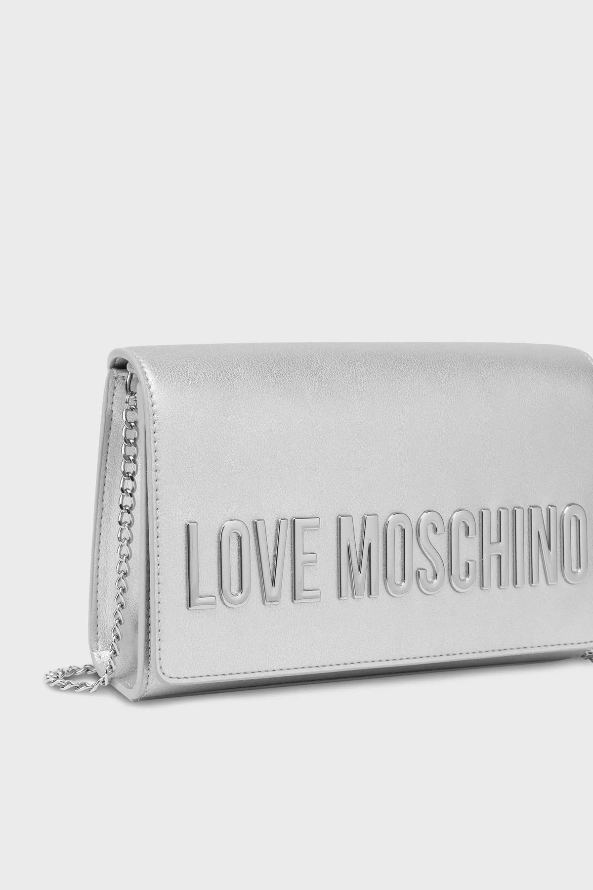 Love Moschino Logolu Zincir Askılı Bayan Çanta JC4103PP1MKD196B GÜMÜŞ - 3