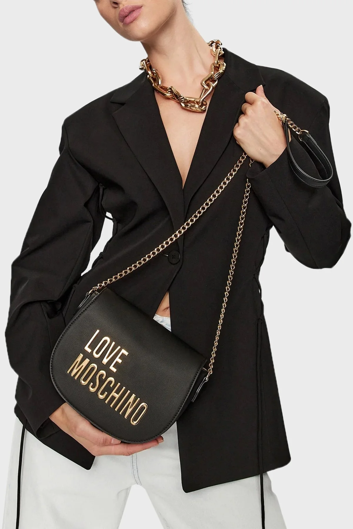 Love Moschino Logolu Zincir Askılı Bayan Çanta JC4194PP0HKD0000 SİYAH - 2
